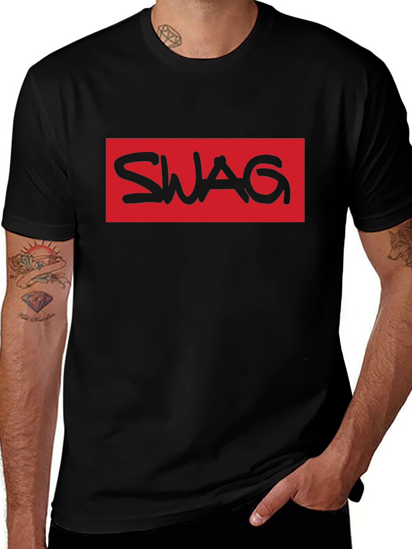 Swag Graphic T-Shirt - Black - Mens Fashion Tee