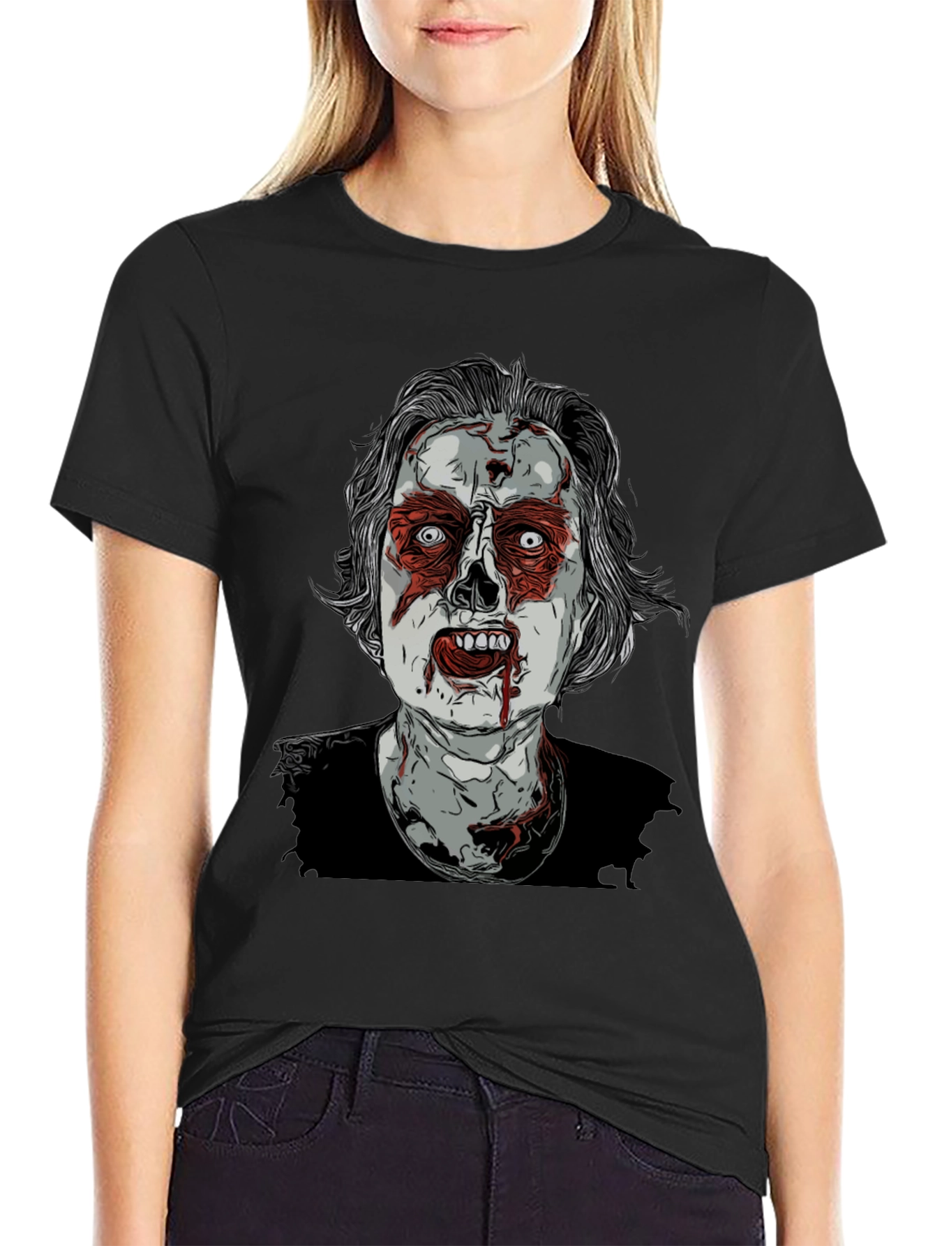 Zombie Graphic Print T-Shirt - Horror Tee