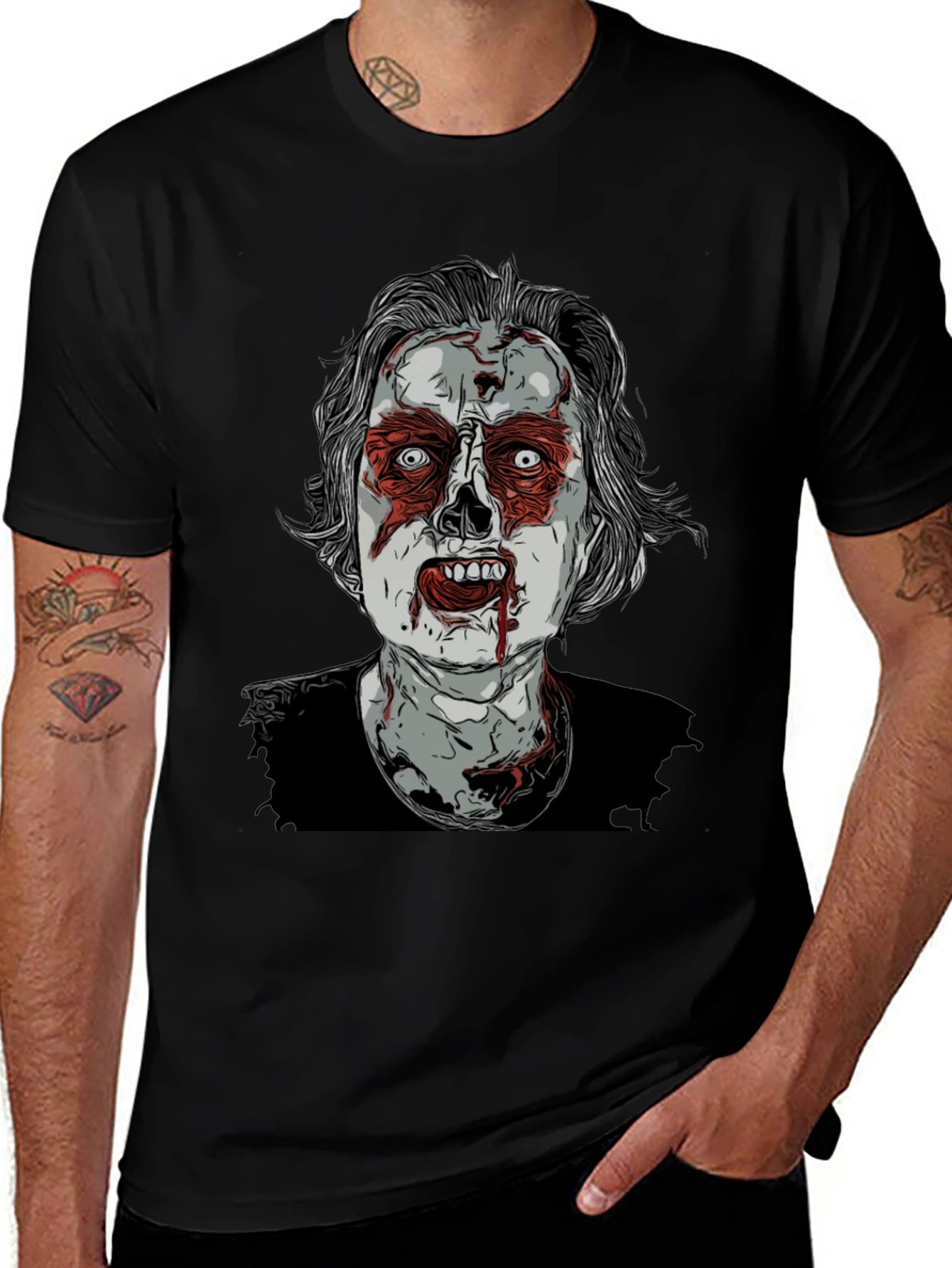 Zombie Graphic Print T-Shirt - Horror Tee