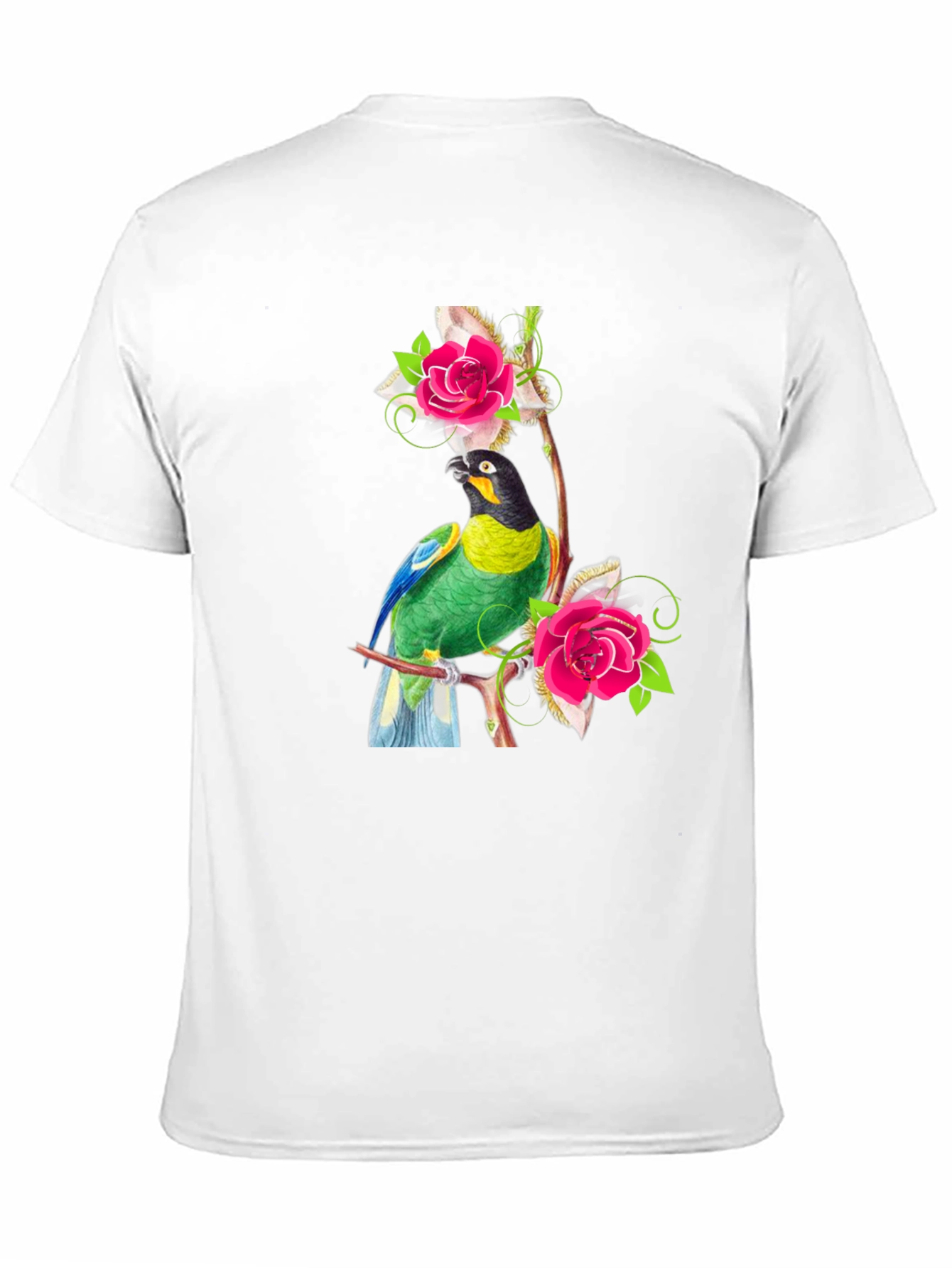 Parrot & Rose Graphic Tee - Mens Black T-Shirt