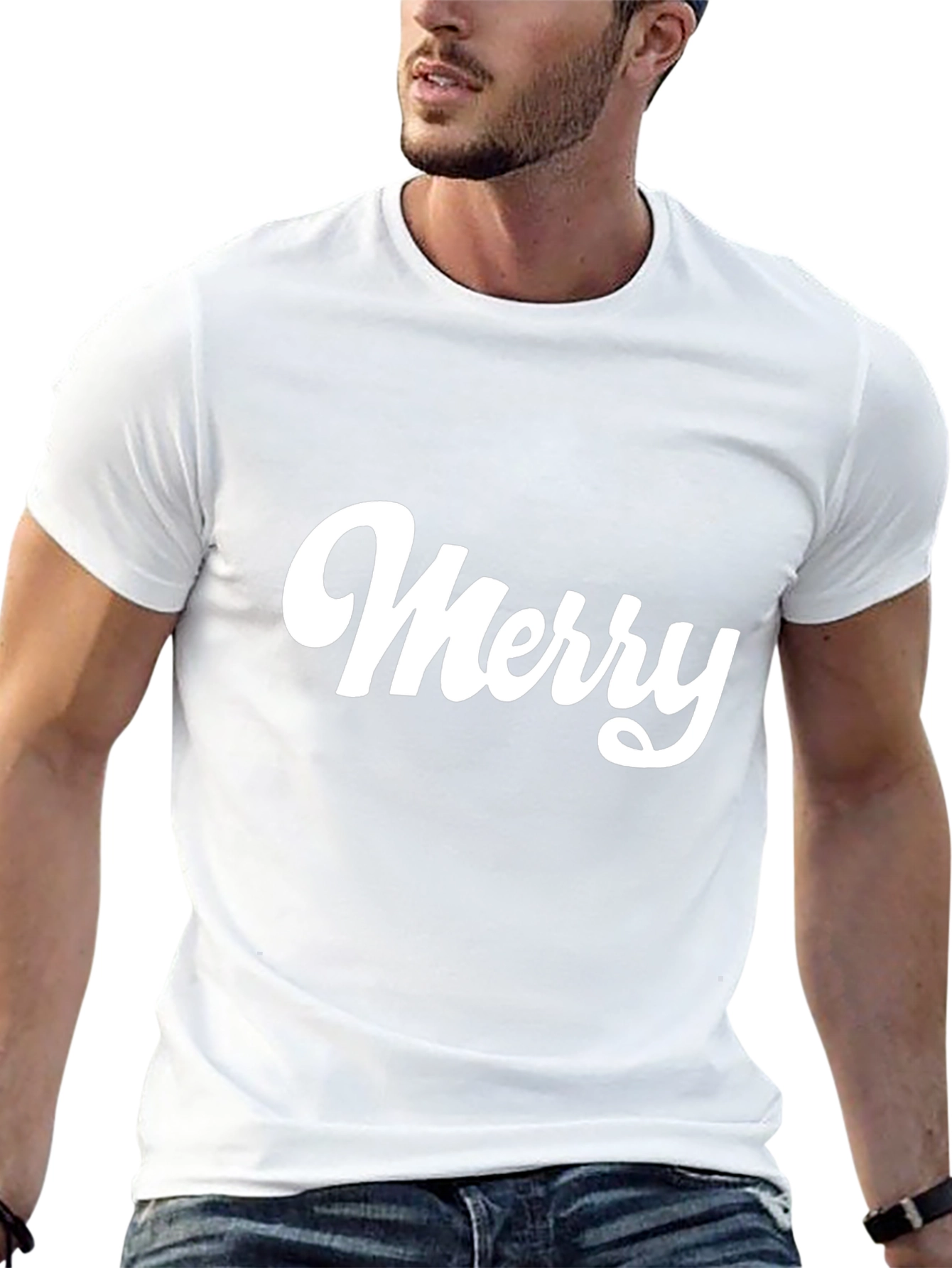 Merry Graphic Tee - Black Cotton T-Shirt