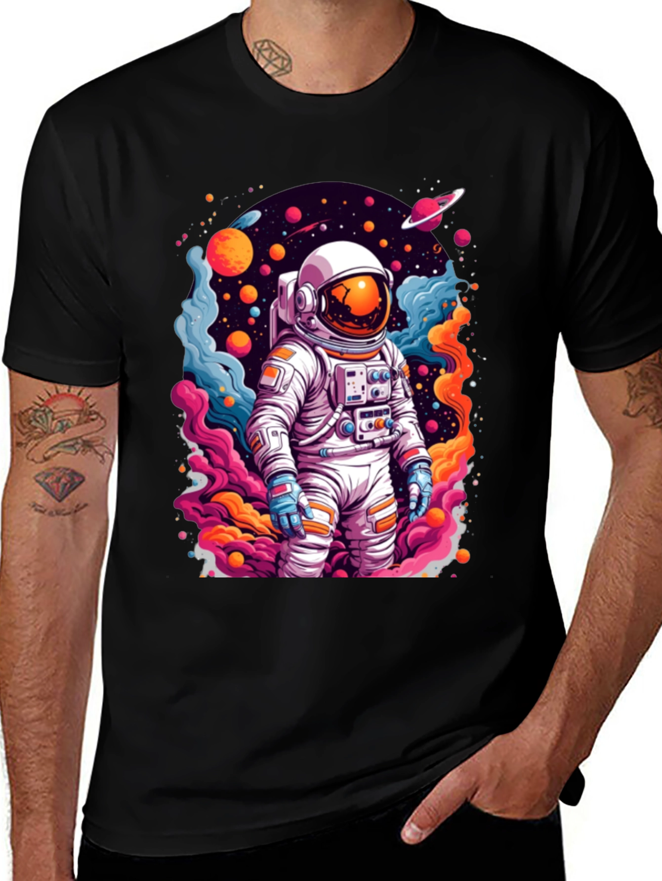 Space Astronaut T-Shirt - Galaxy Design