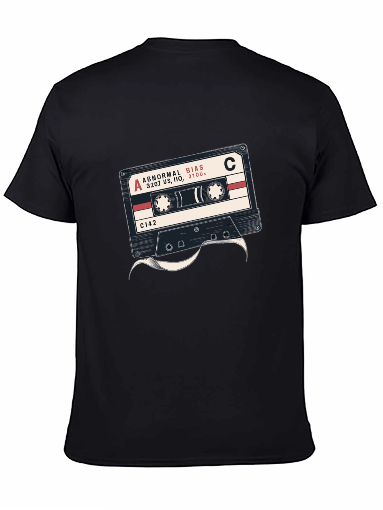 Retro Cassette Tape Graphic Black T-Shirt