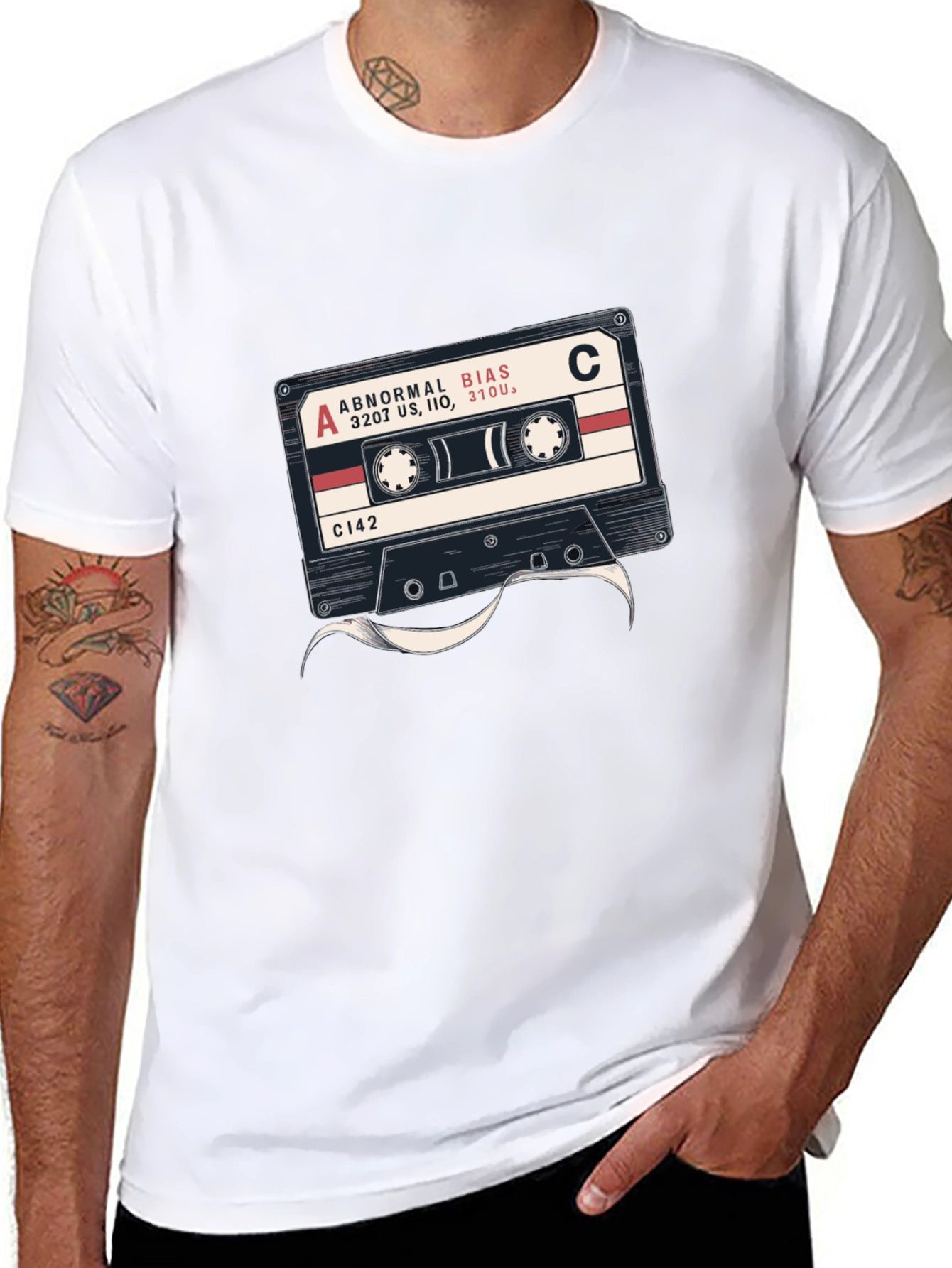Retro Cassette Tape Graphic Black T-Shirt