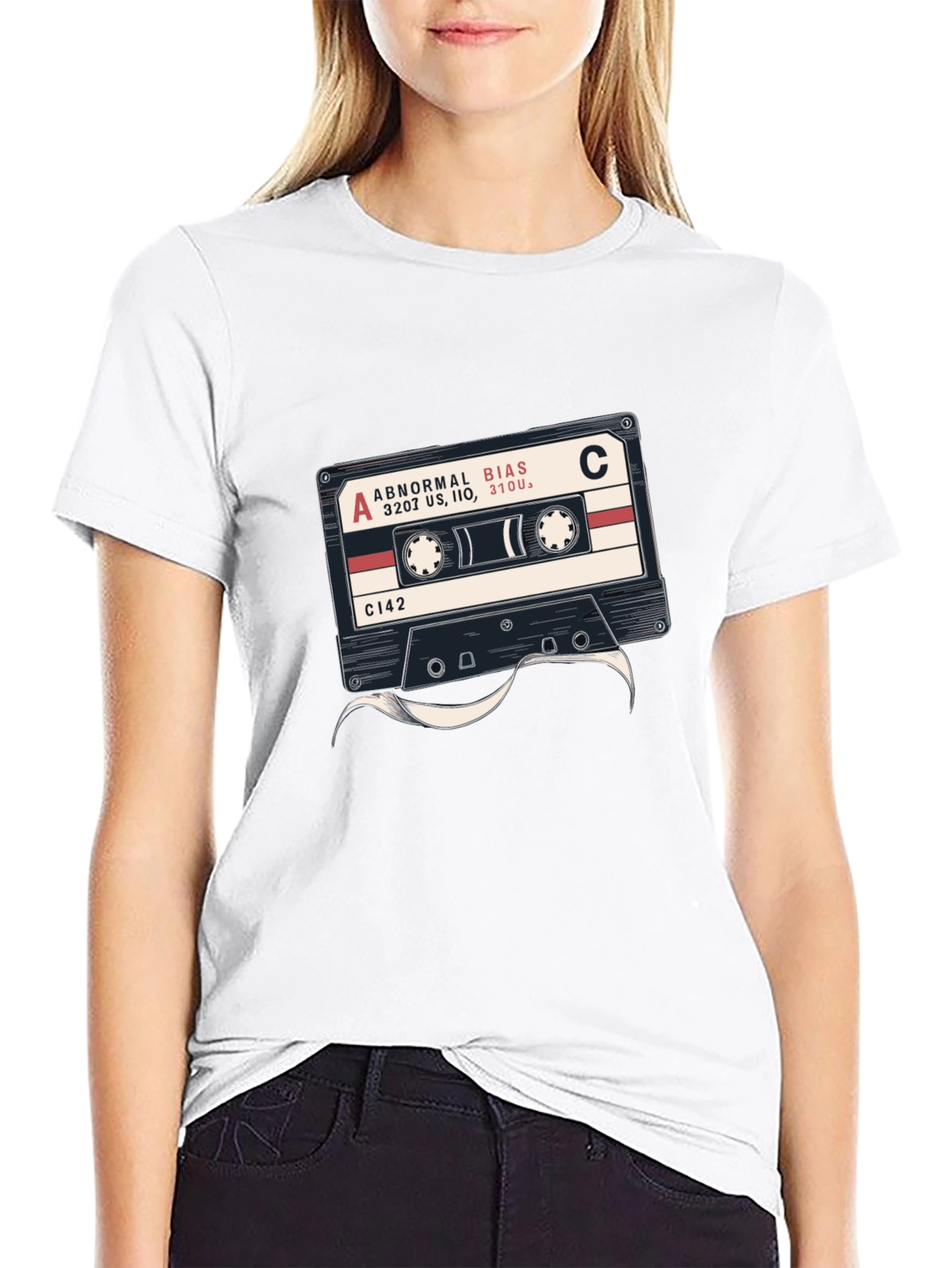 Retro Cassette Tape Graphic Black T-Shirt