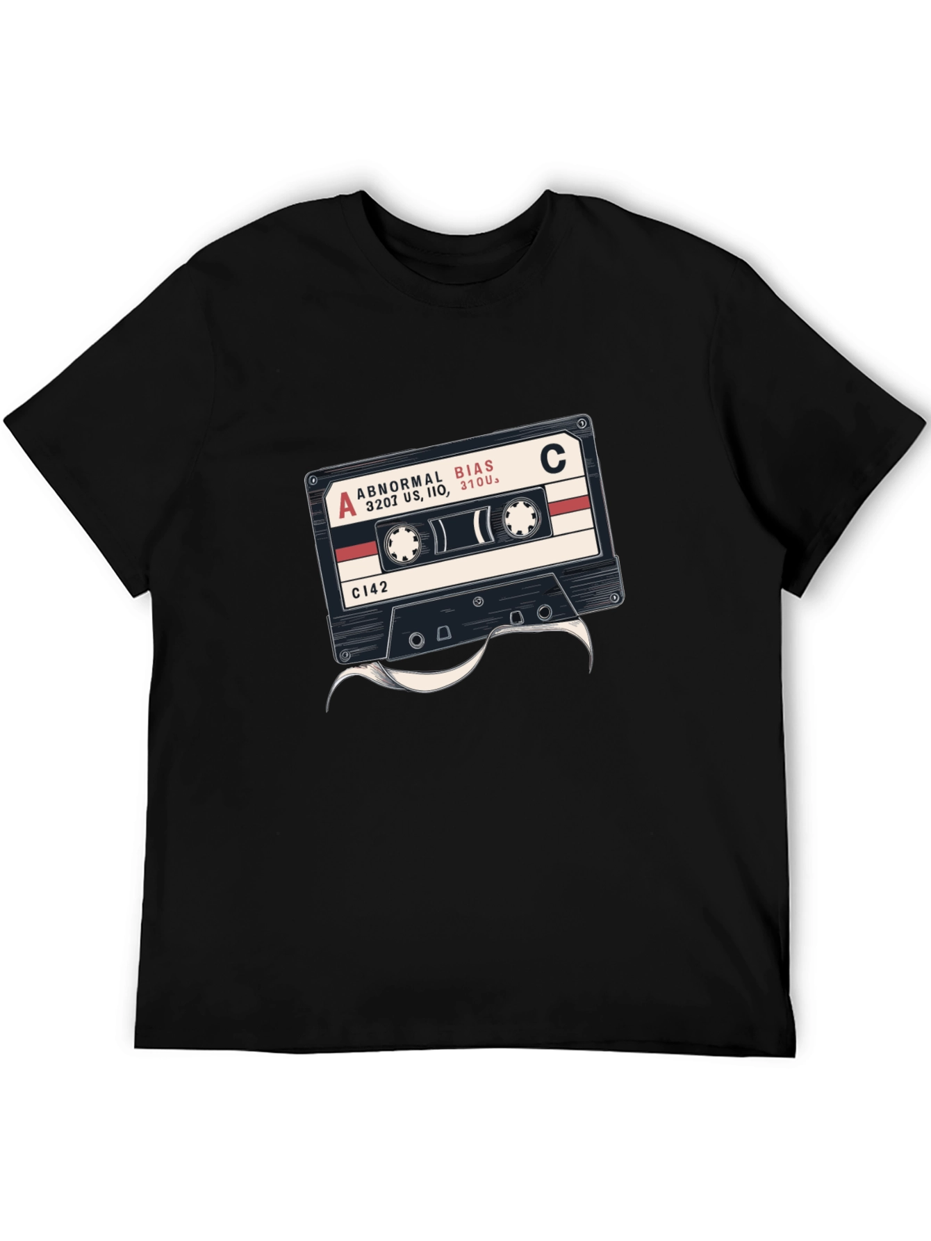 Retro Cassette Tape Graphic Black T-Shirt