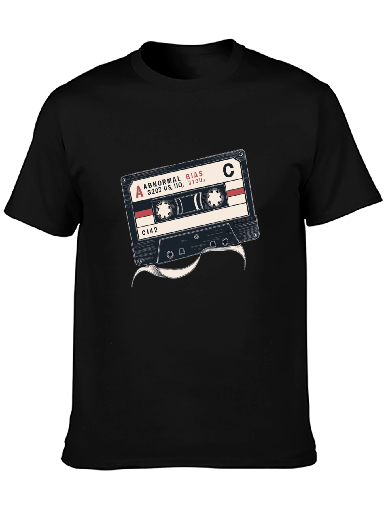 Retro Cassette Tape Graphic Black T-Shirt
