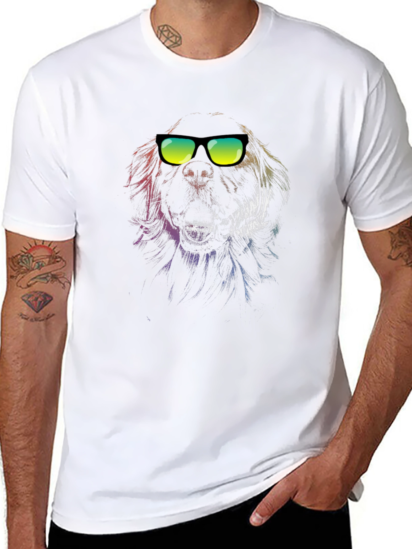 Cool Dog Graphic Tee - Black Cotton T-Shirt