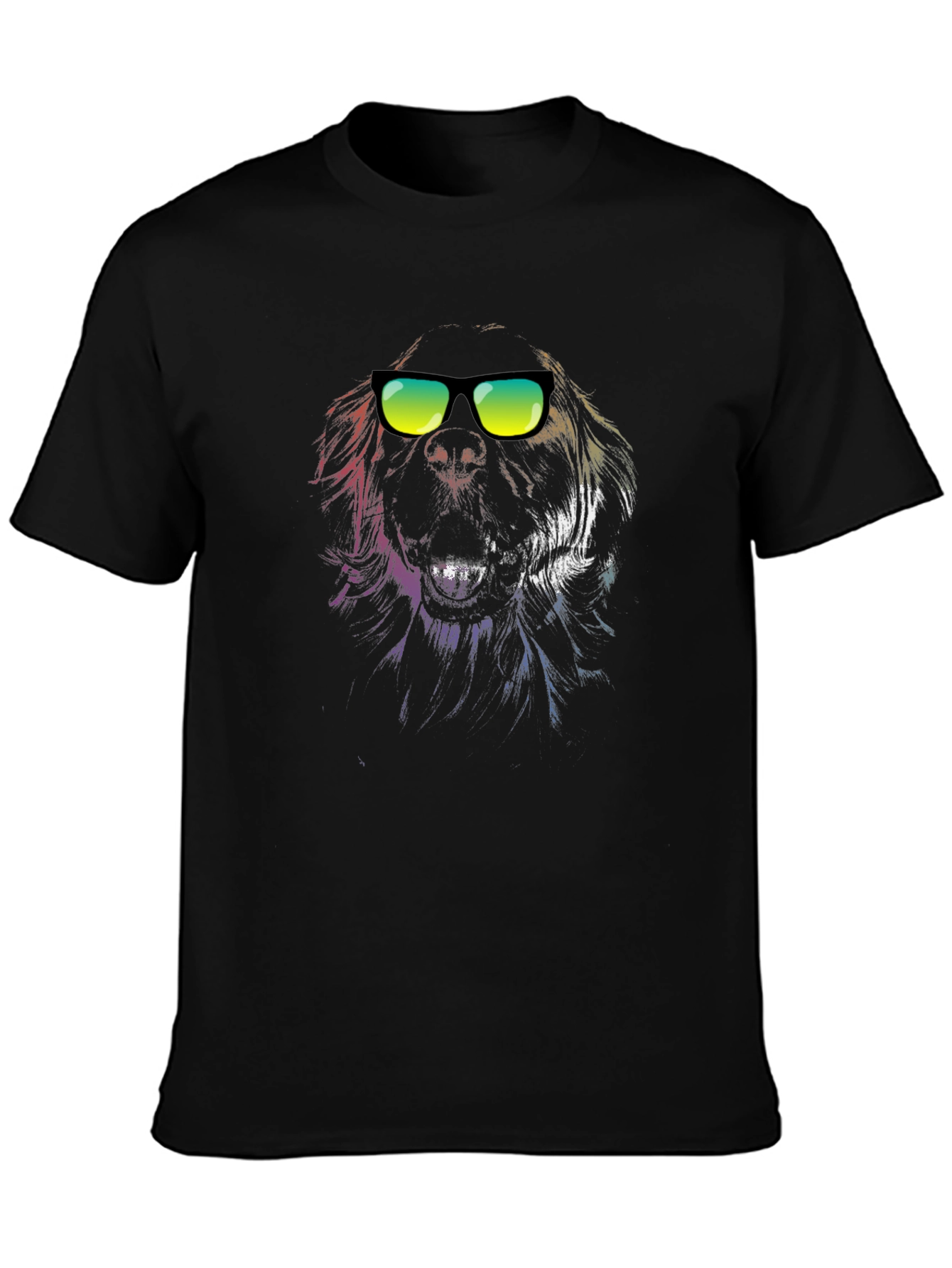 Cool Dog Graphic Tee - Black Cotton T-Shirt