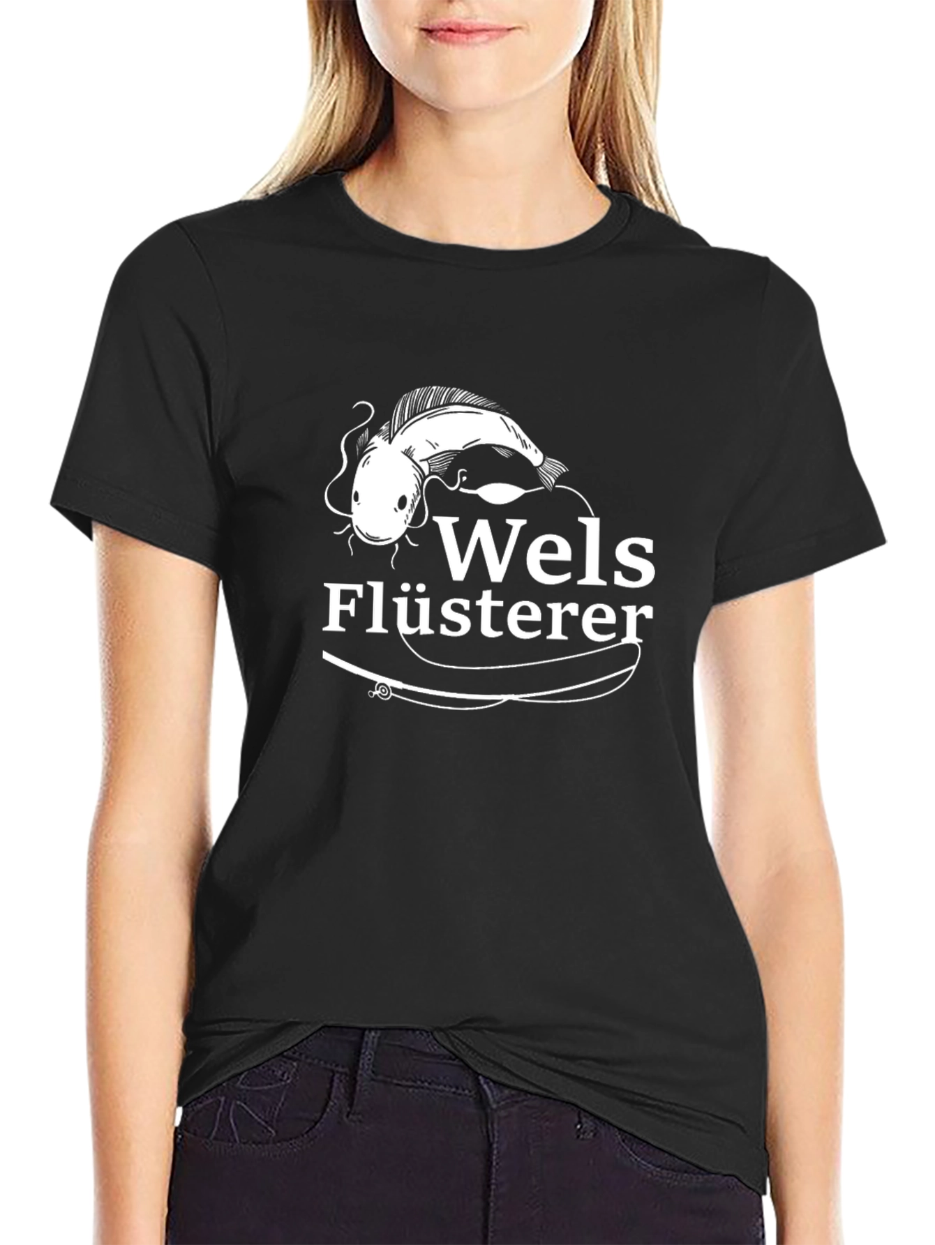 Wels Flüsterer Black T-Shirt - Catfish Whisperer Tee