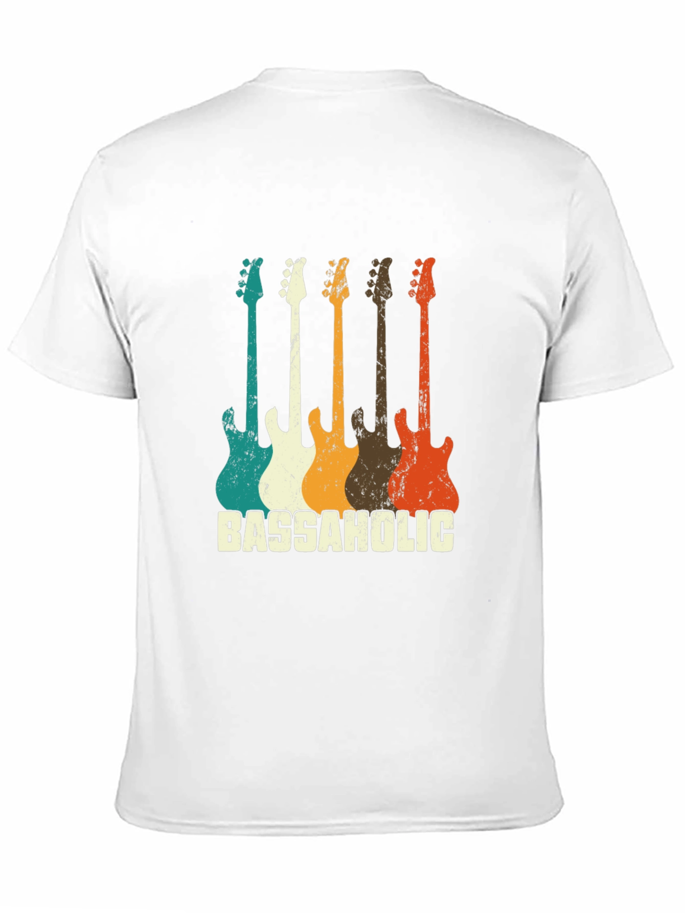 Bassaholic Retro Guitar T-Shirt - Music Lover Tee
