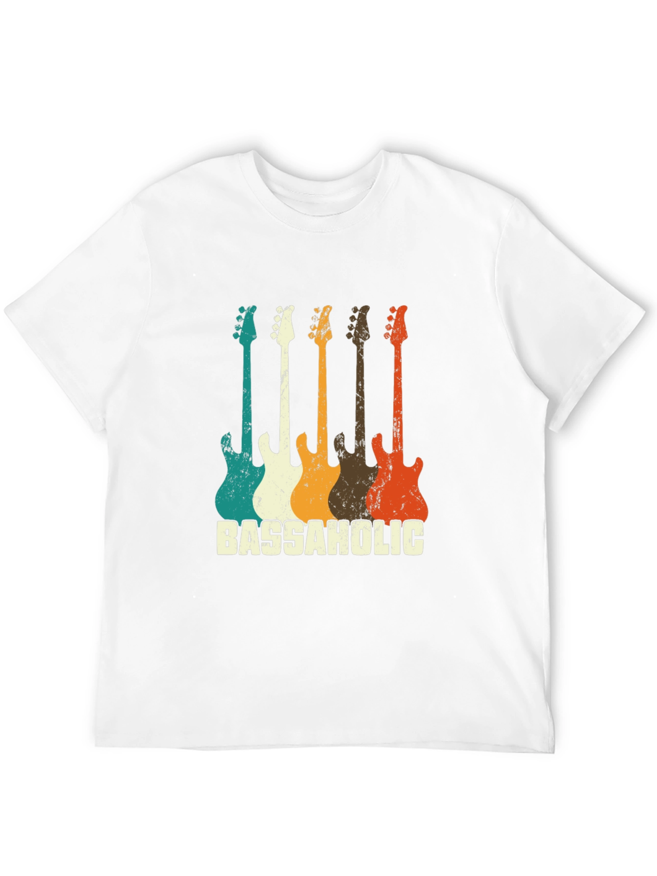 Bassaholic Retro Guitar T-Shirt - Music Lover Tee