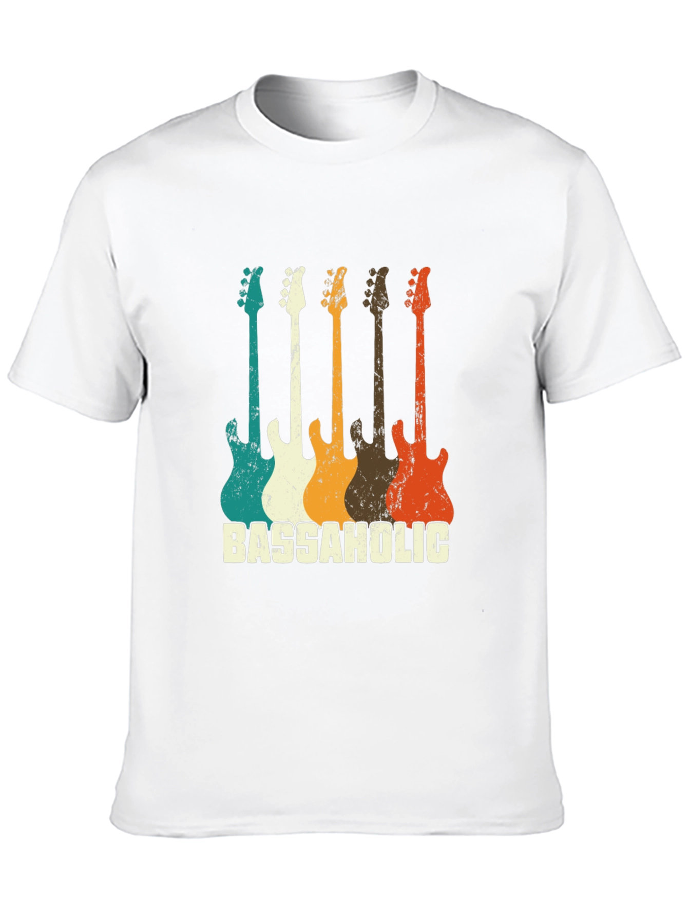 Bassaholic Retro Guitar T-Shirt - Music Lover Tee