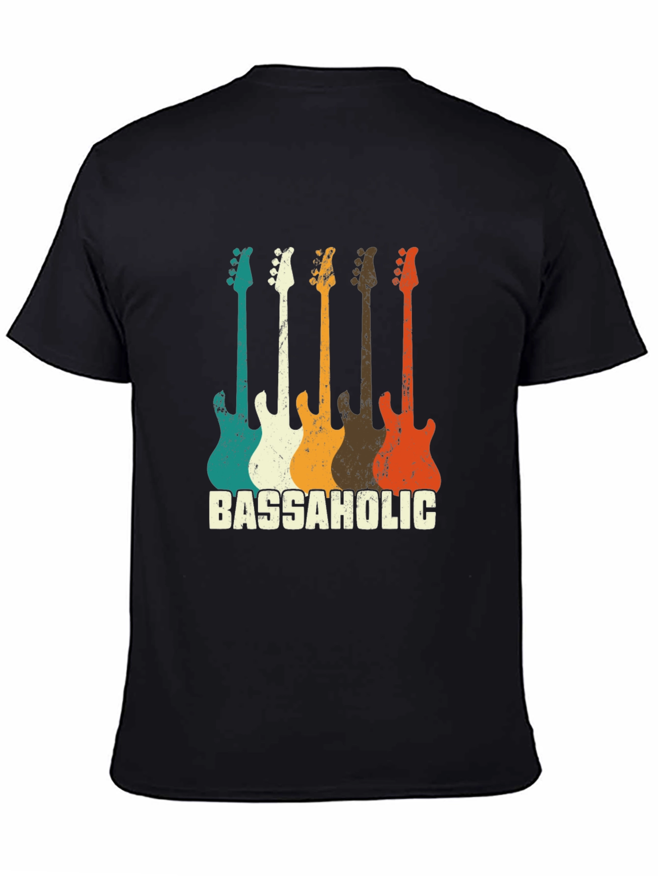 Bassaholic Retro Guitar T-Shirt - Music Lover Tee