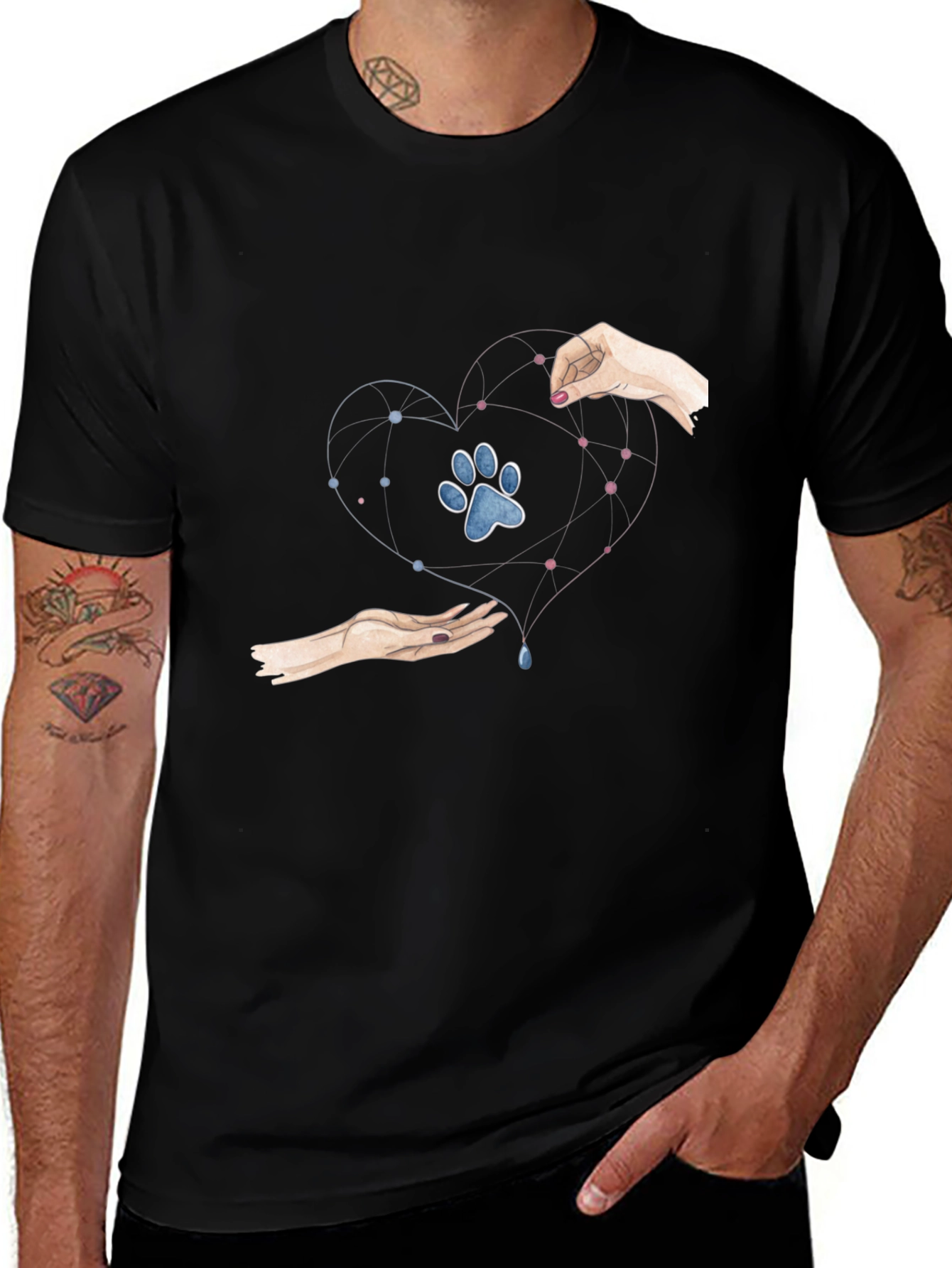 Heart Paw Print Graphic Tee