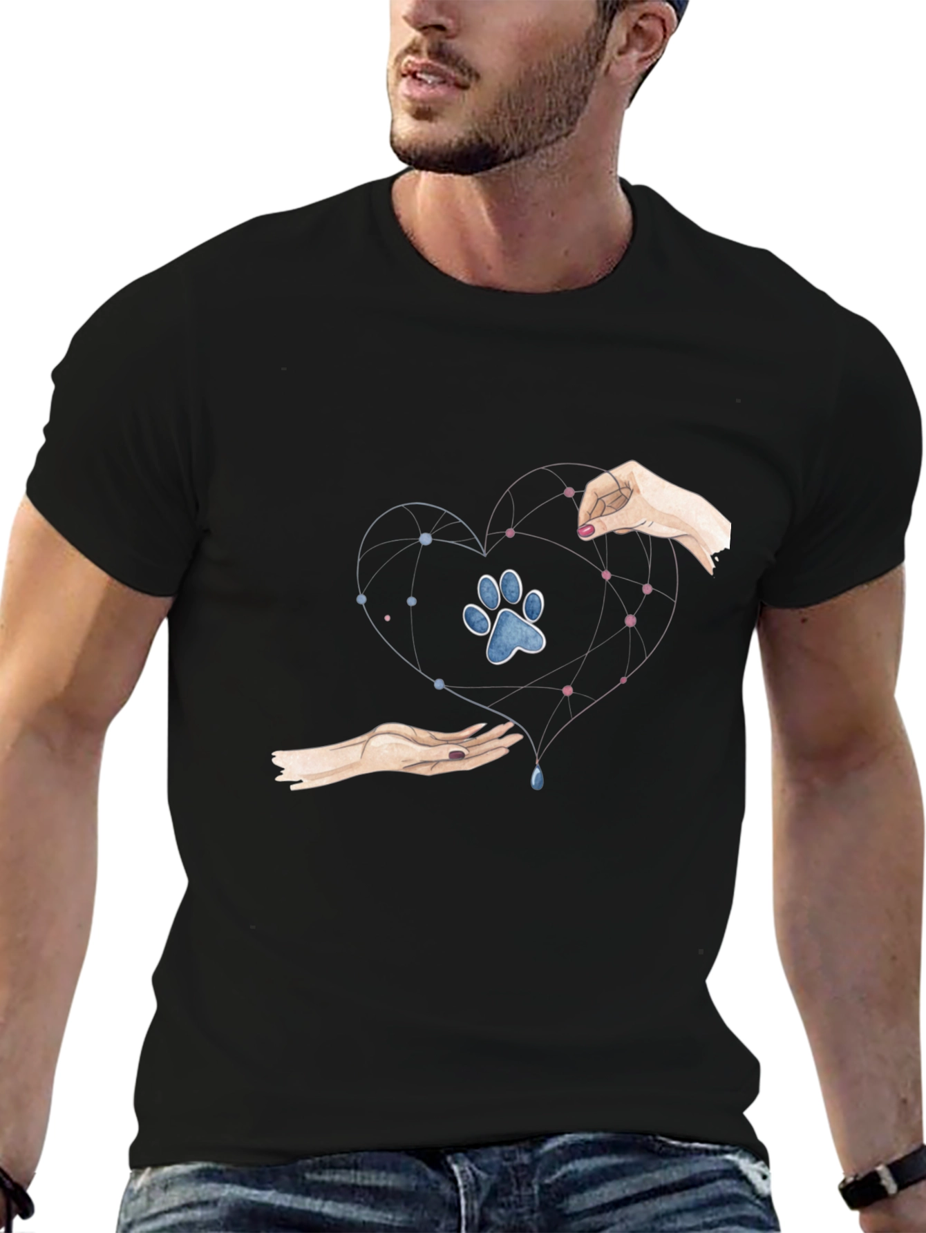 Heart Paw Print Graphic Tee