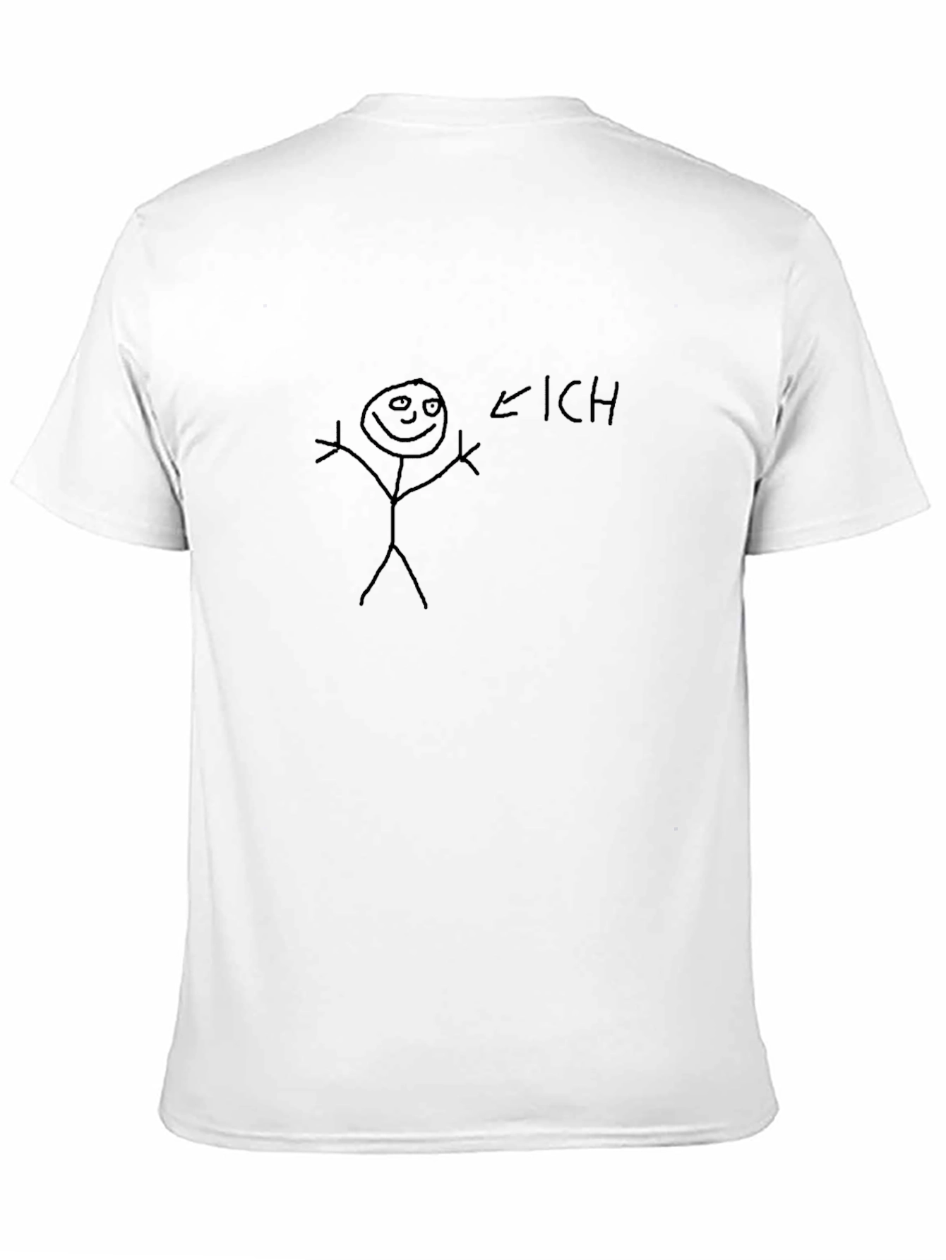 Humorous ICH Stick Figure Black T-Shirt