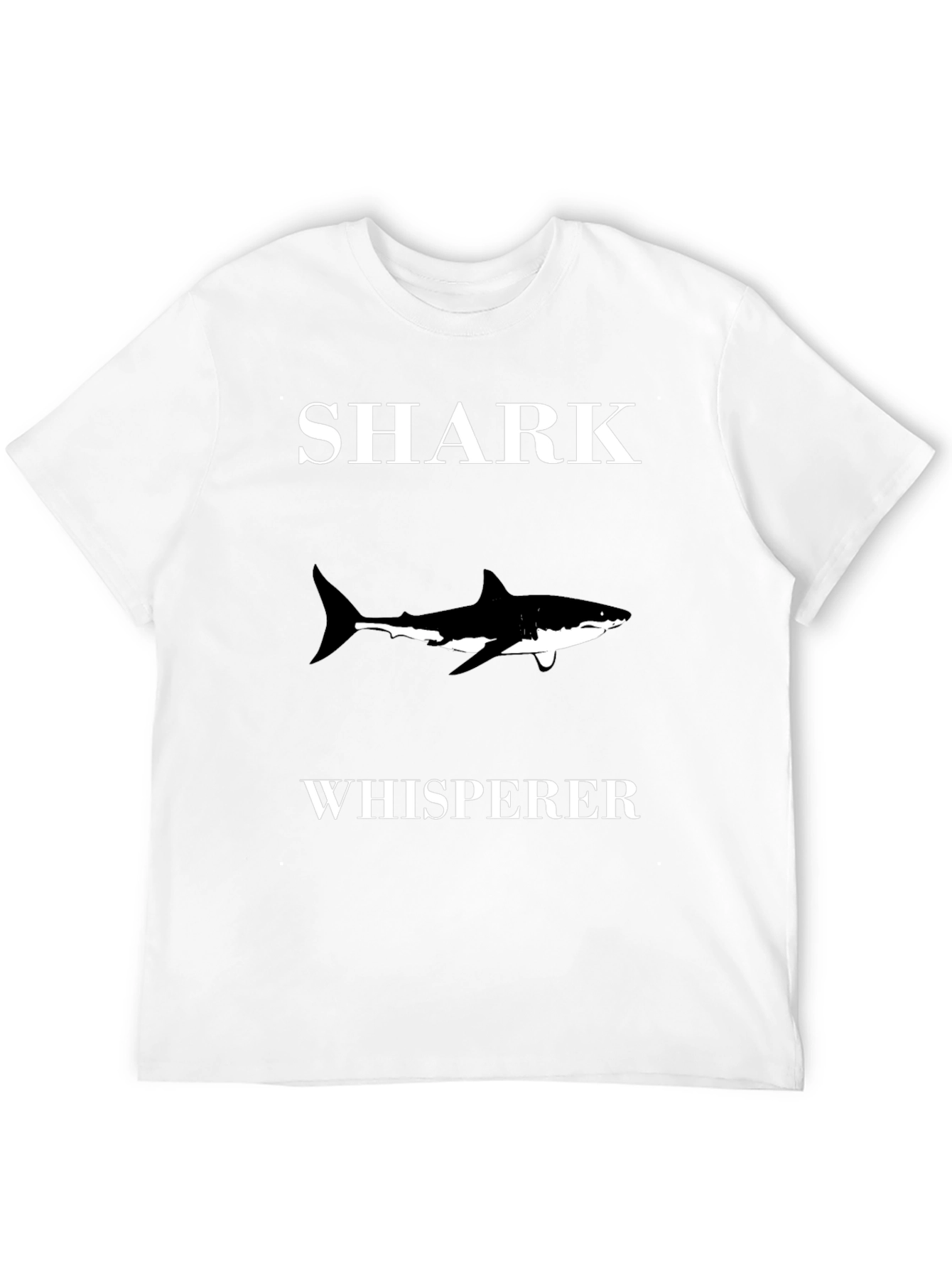 Shark Whisperer Black Cotton Graphic T-Shirt