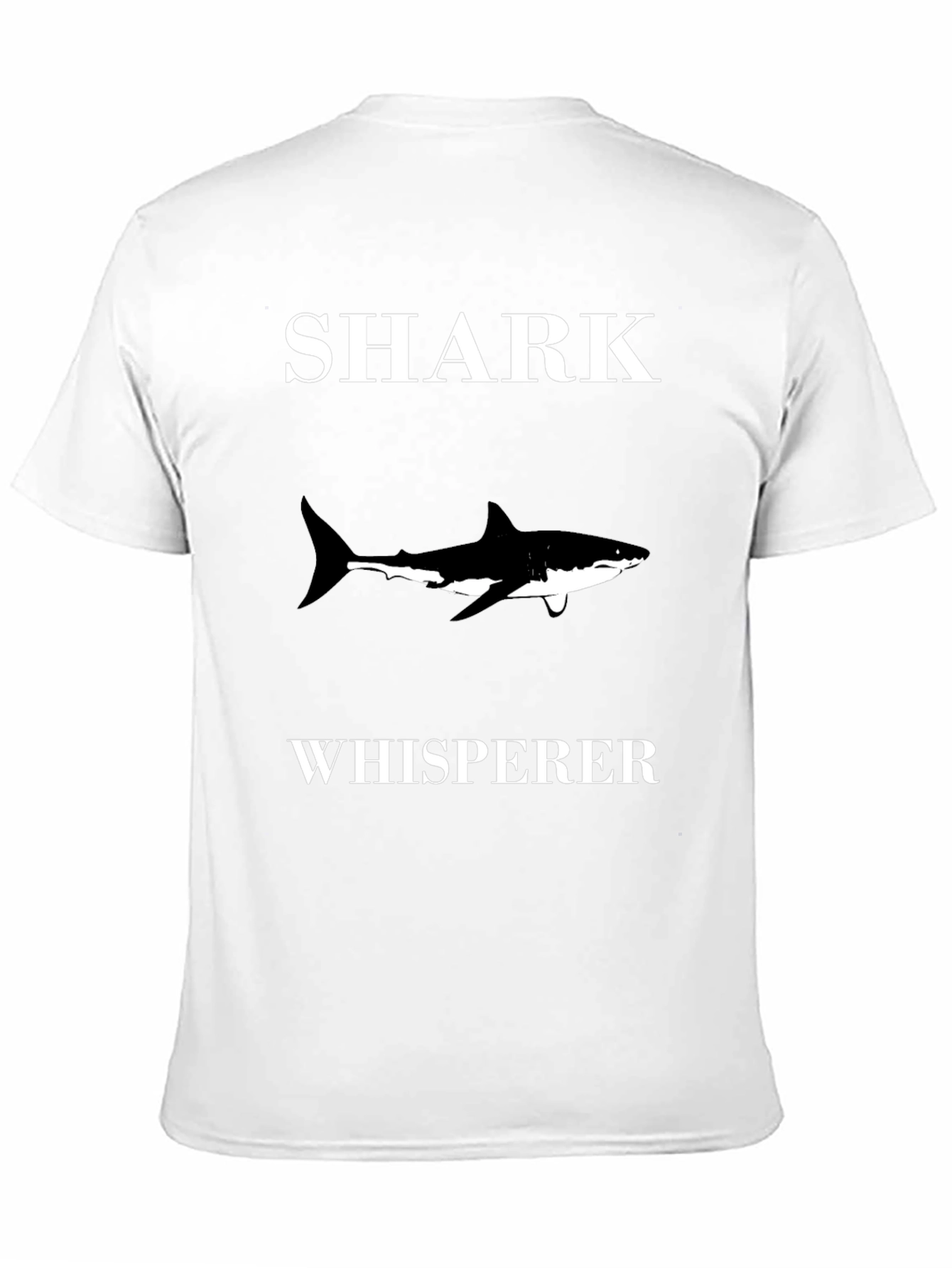 Shark Whisperer Black Cotton Graphic T-Shirt