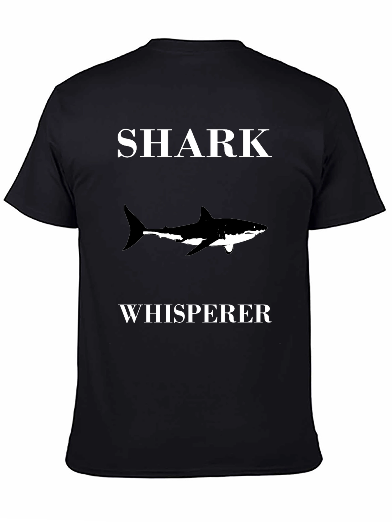 Shark Whisperer Black Cotton Graphic T-Shirt