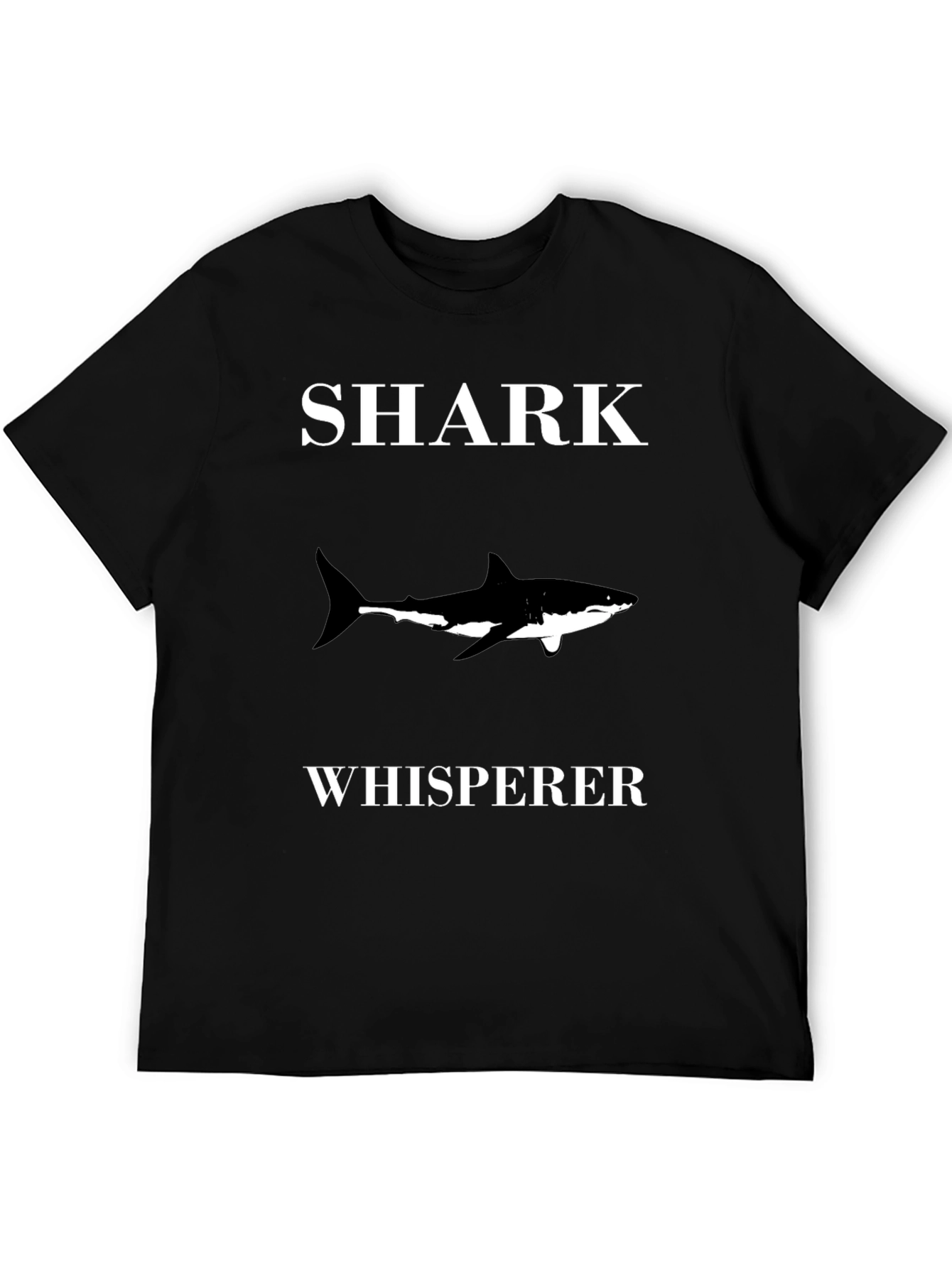 Shark Whisperer Black Cotton Graphic T-Shirt