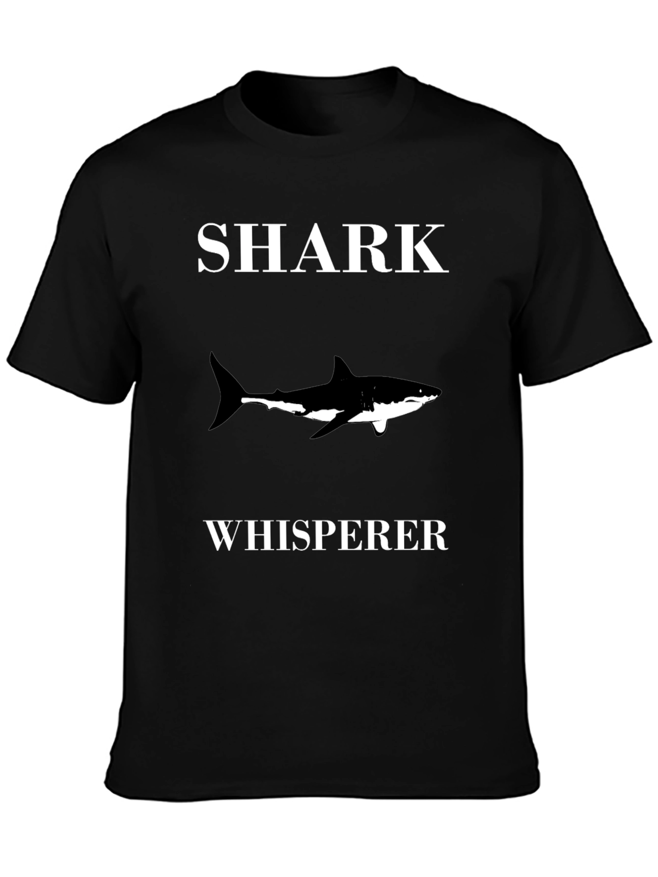 Shark Whisperer Black Cotton Graphic T-Shirt