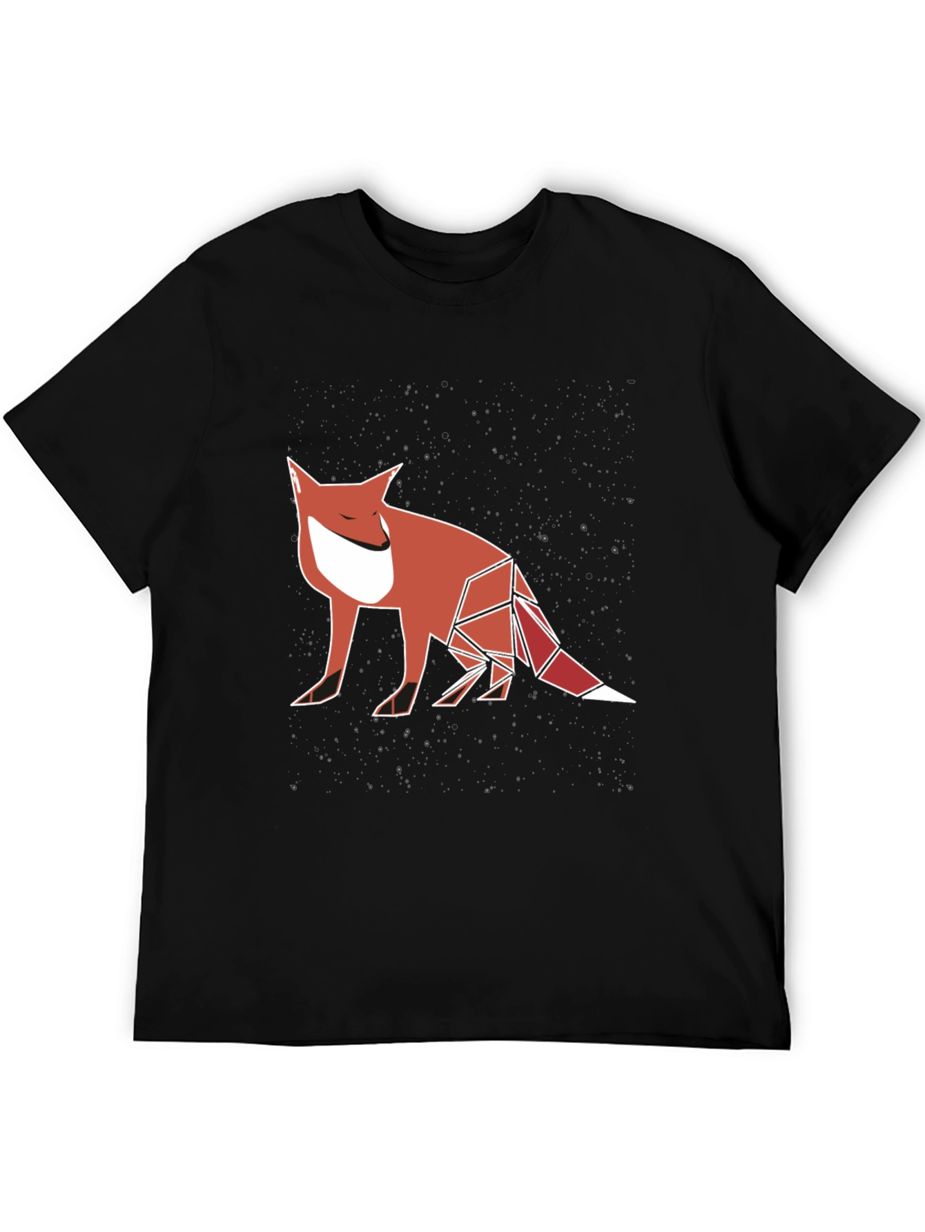 Geometric Fox Graphic Tee - Modern Mens T-Shirt