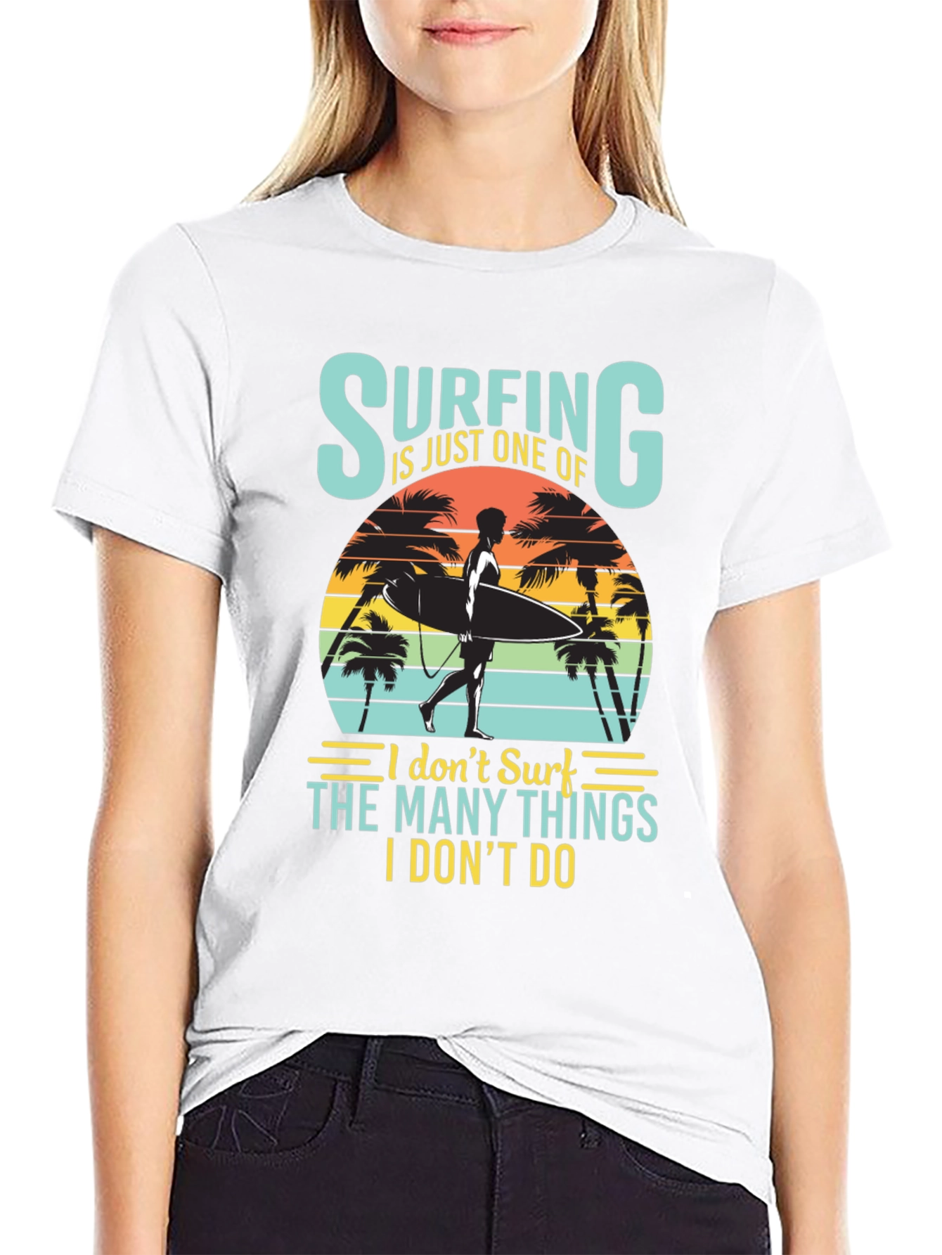 Surfing Graphic T-Shirt - Beach Humor Tee