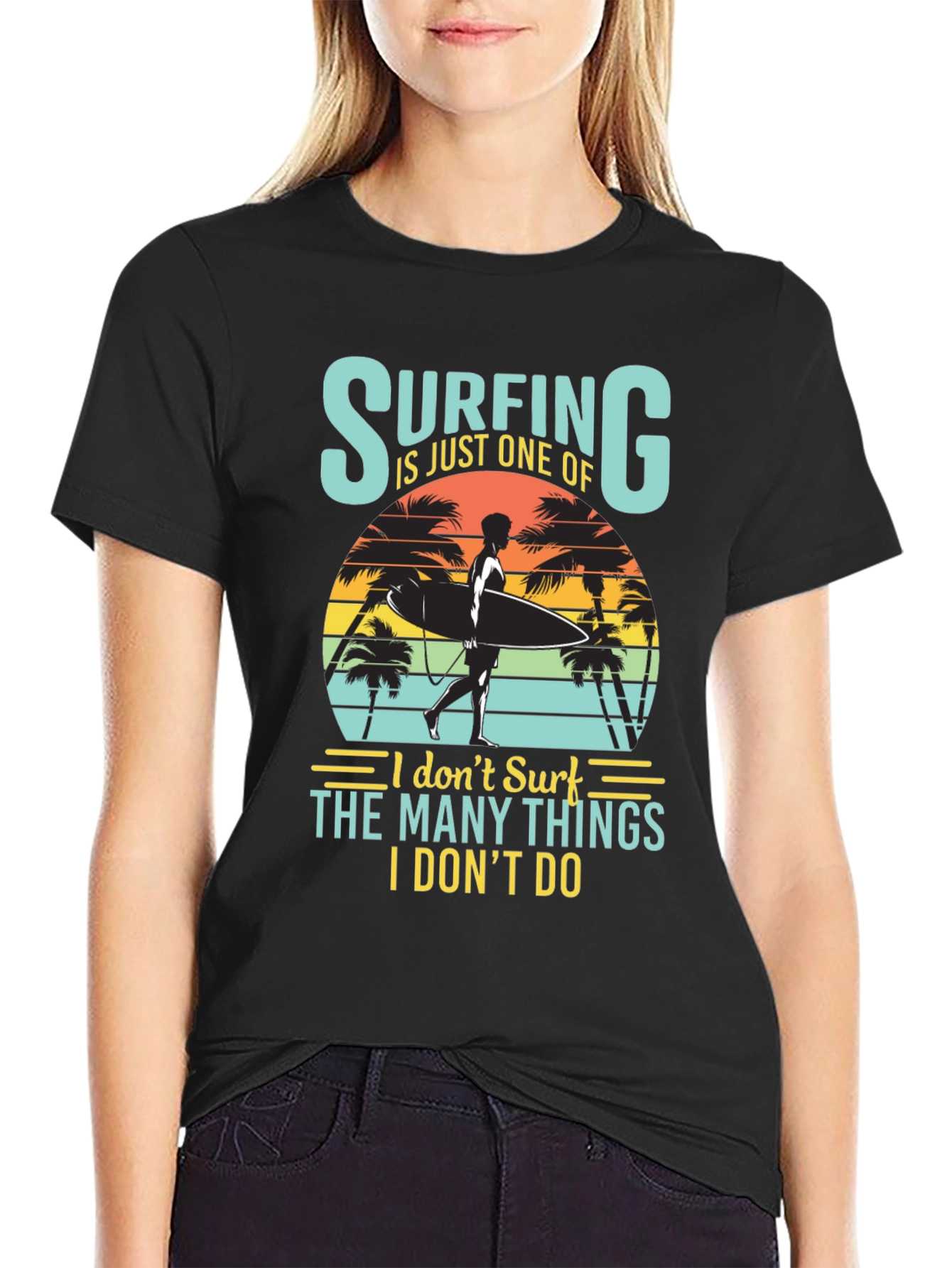 Surfing Graphic T-Shirt - Beach Humor Tee