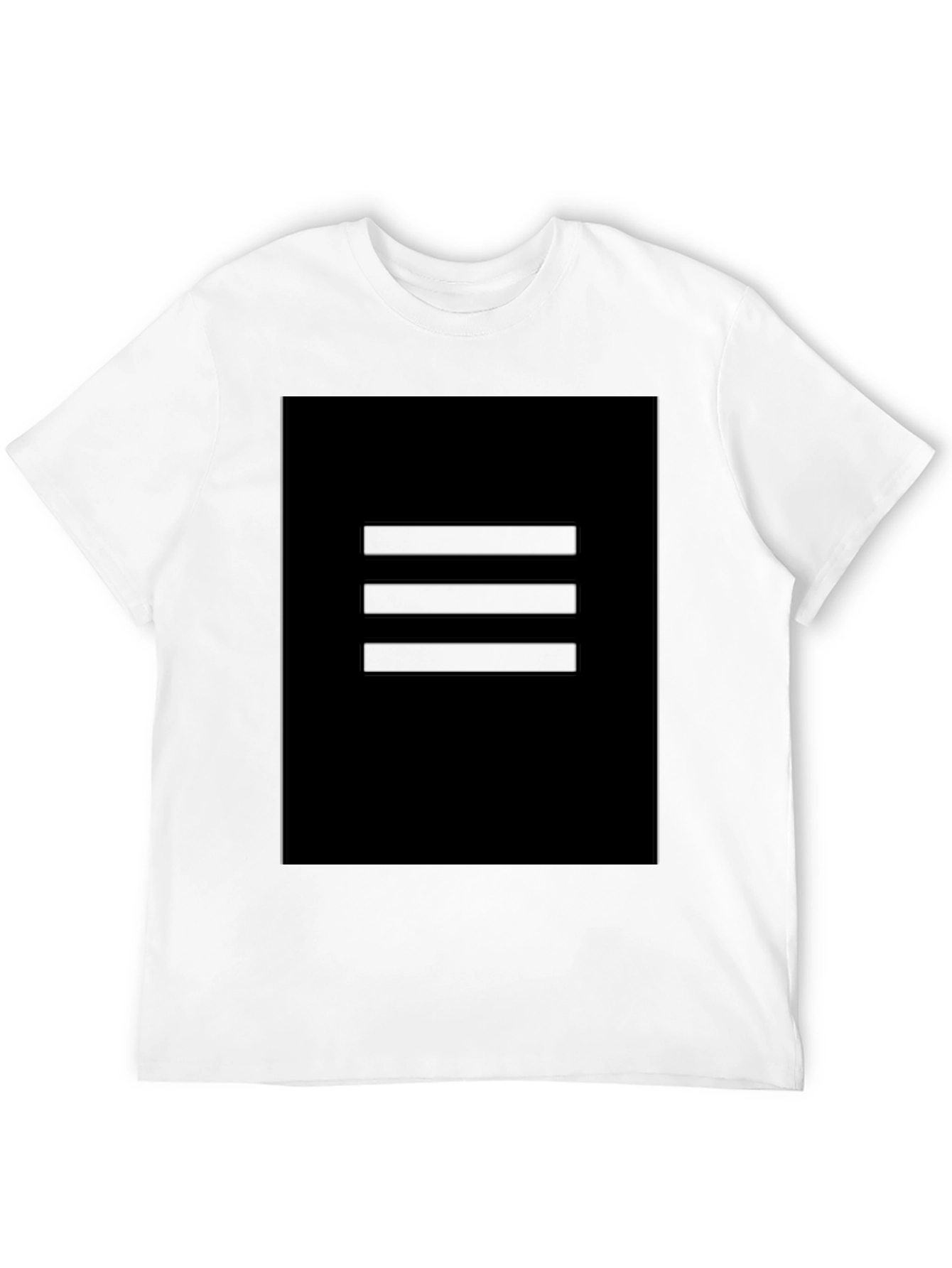 Minimalist Black T-Shirt with Graphic Square Design