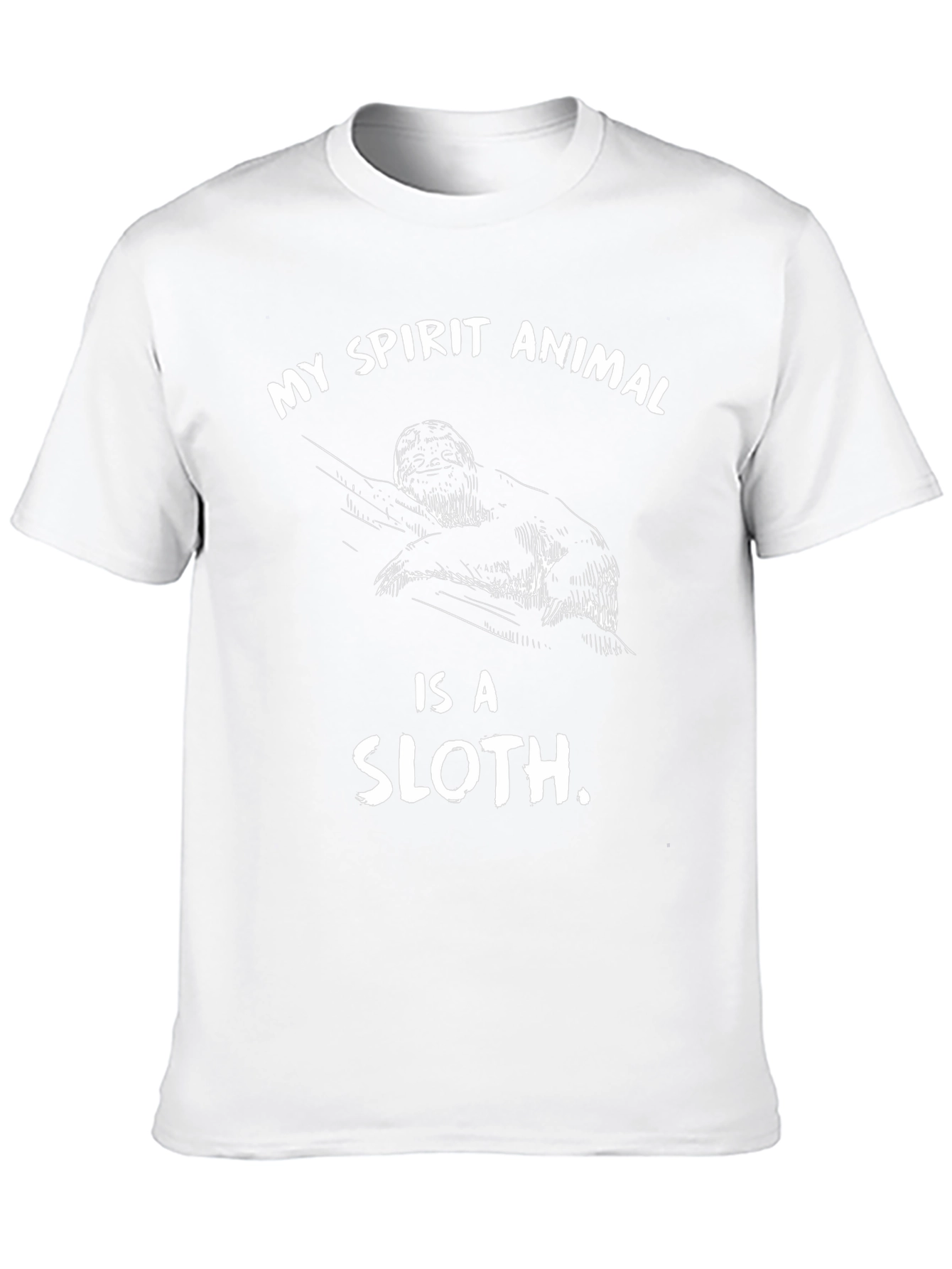 Sloth Spirit Animal Graphic Tee - Black Cotton T-Shirt