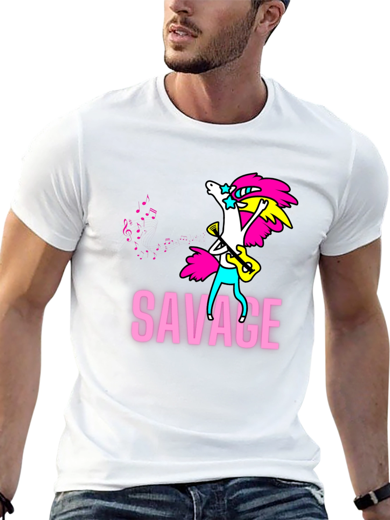 Savage Unicorn Guitar T-Shirt