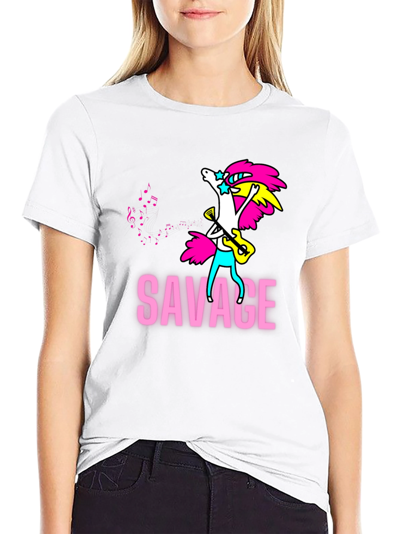 Savage Unicorn Guitar T-Shirt