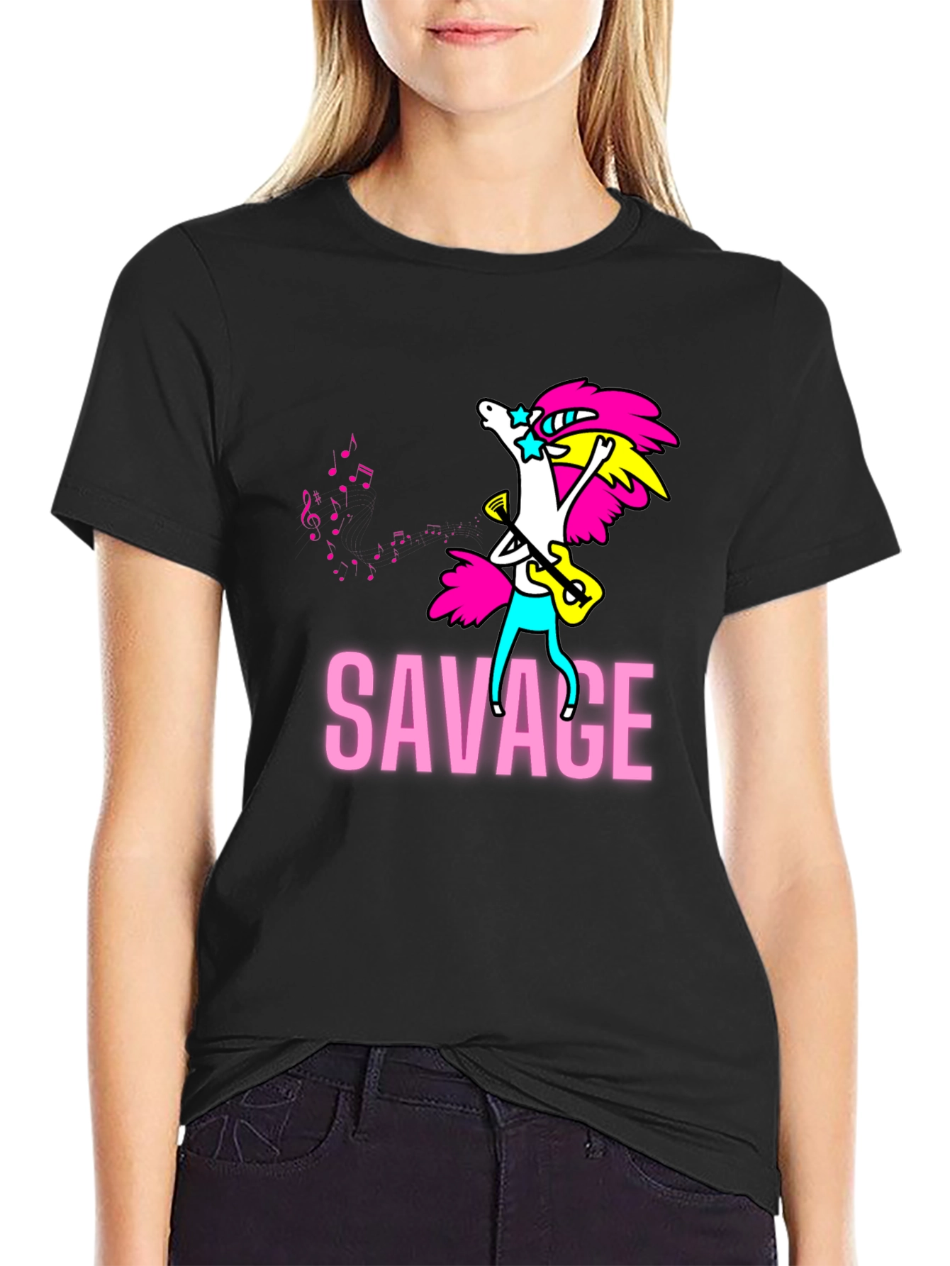 Savage Unicorn Guitar T-Shirt