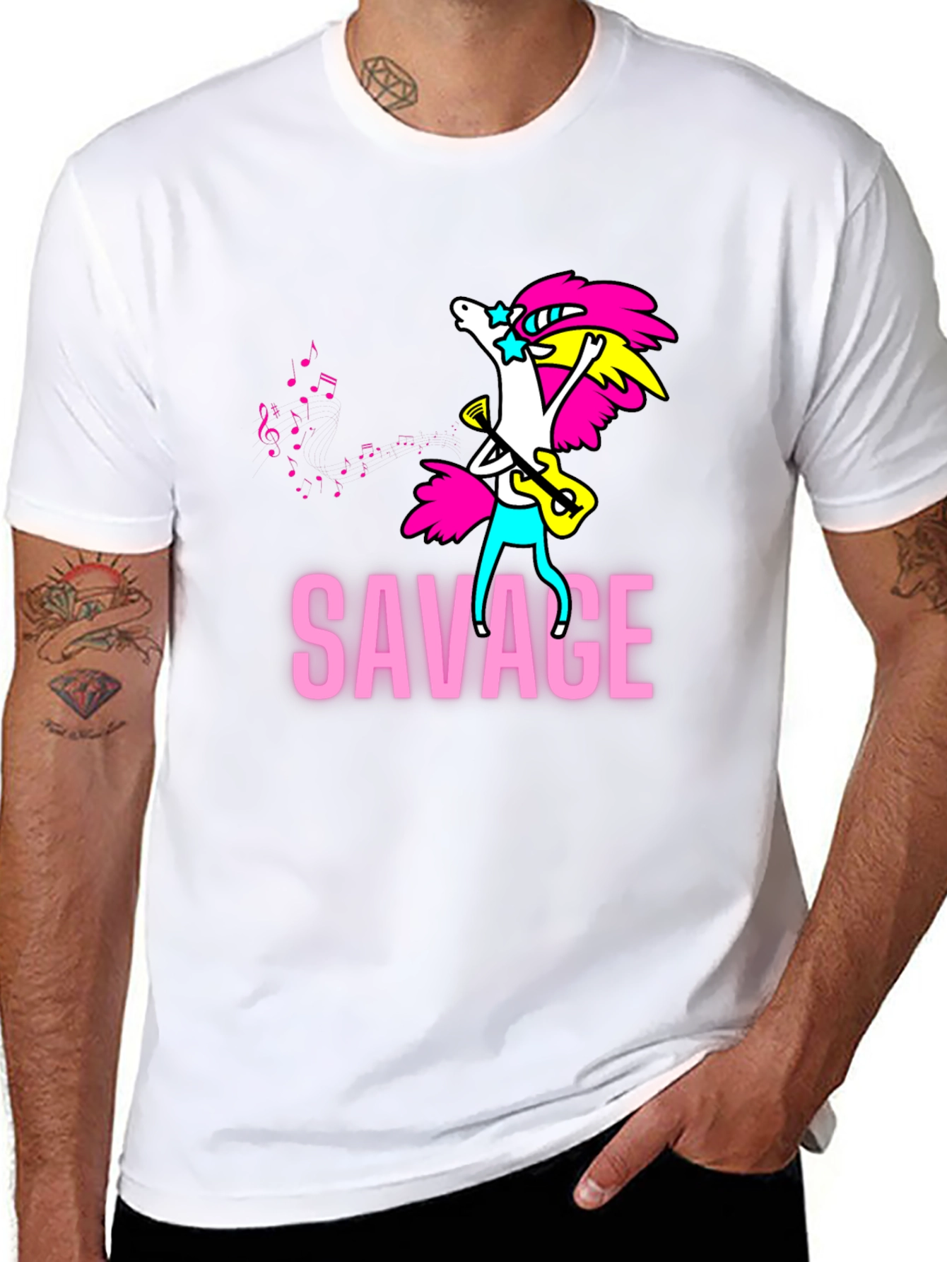 Savage Unicorn Guitar T-Shirt