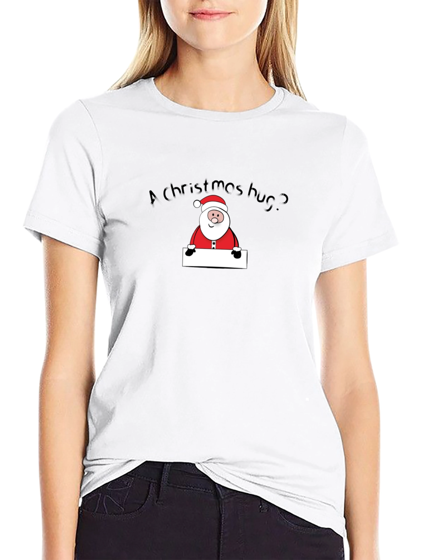 Christmas Hug Santa Graphic T-Shirt