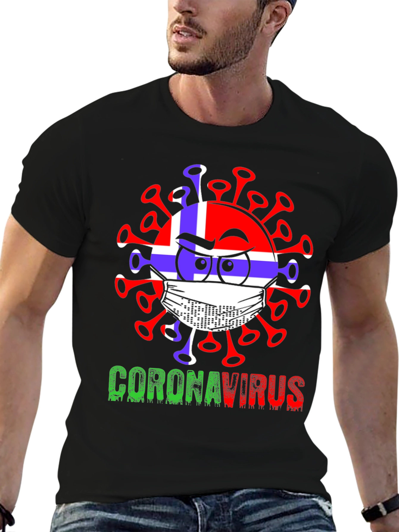 Norway Flag Coronavirus Graphic T-Shirt