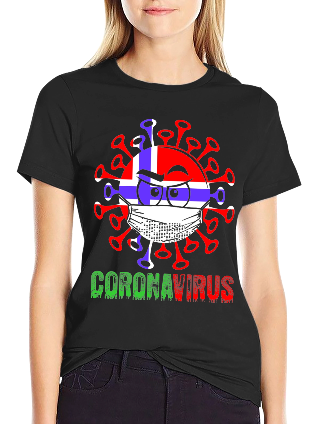 Norway Flag Coronavirus Graphic T-Shirt