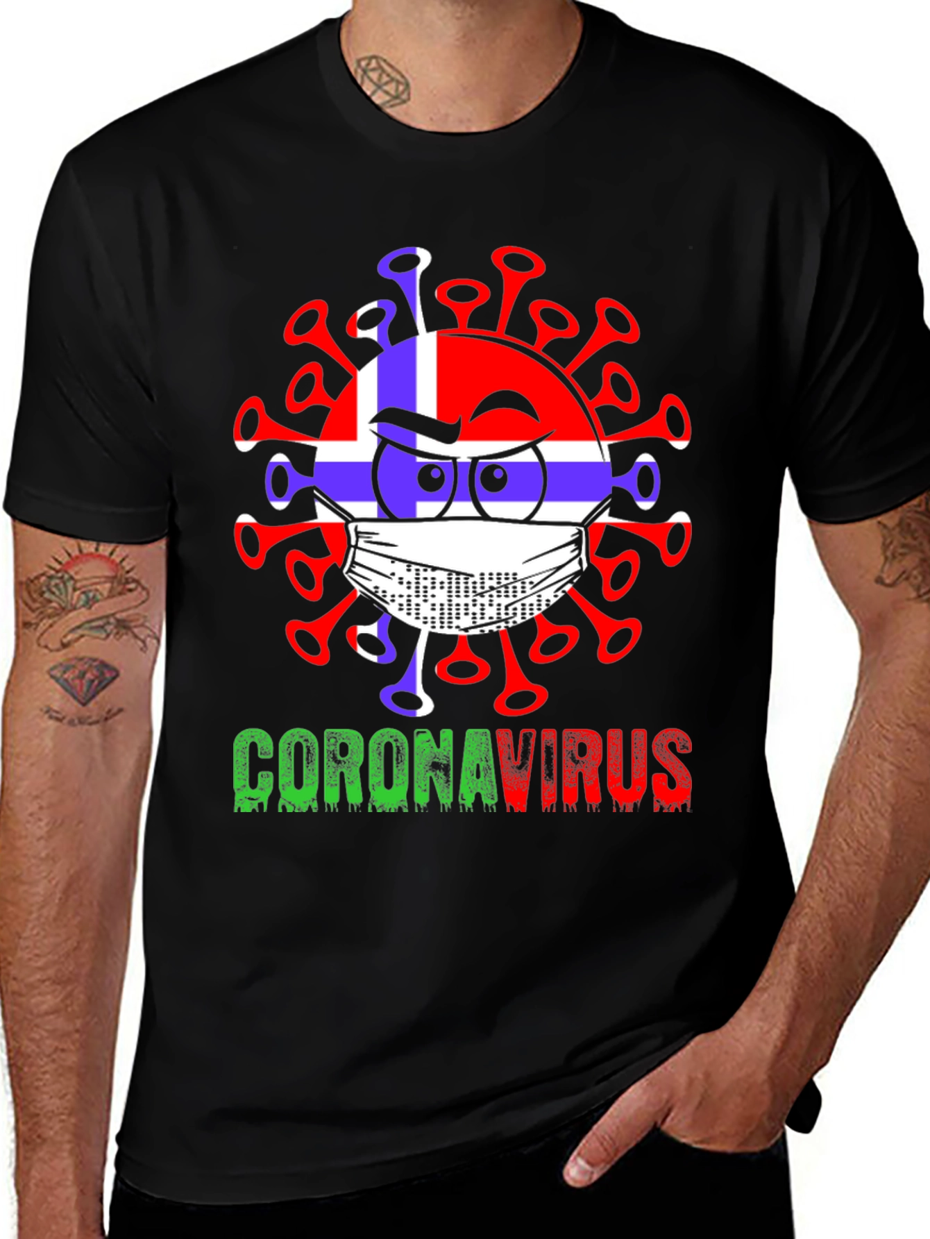 Norway Flag Coronavirus Graphic T-Shirt