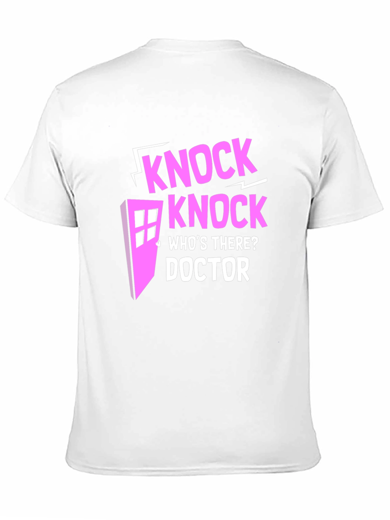 Knock Knock Doctor Who Pink Design Black T-Shirt
