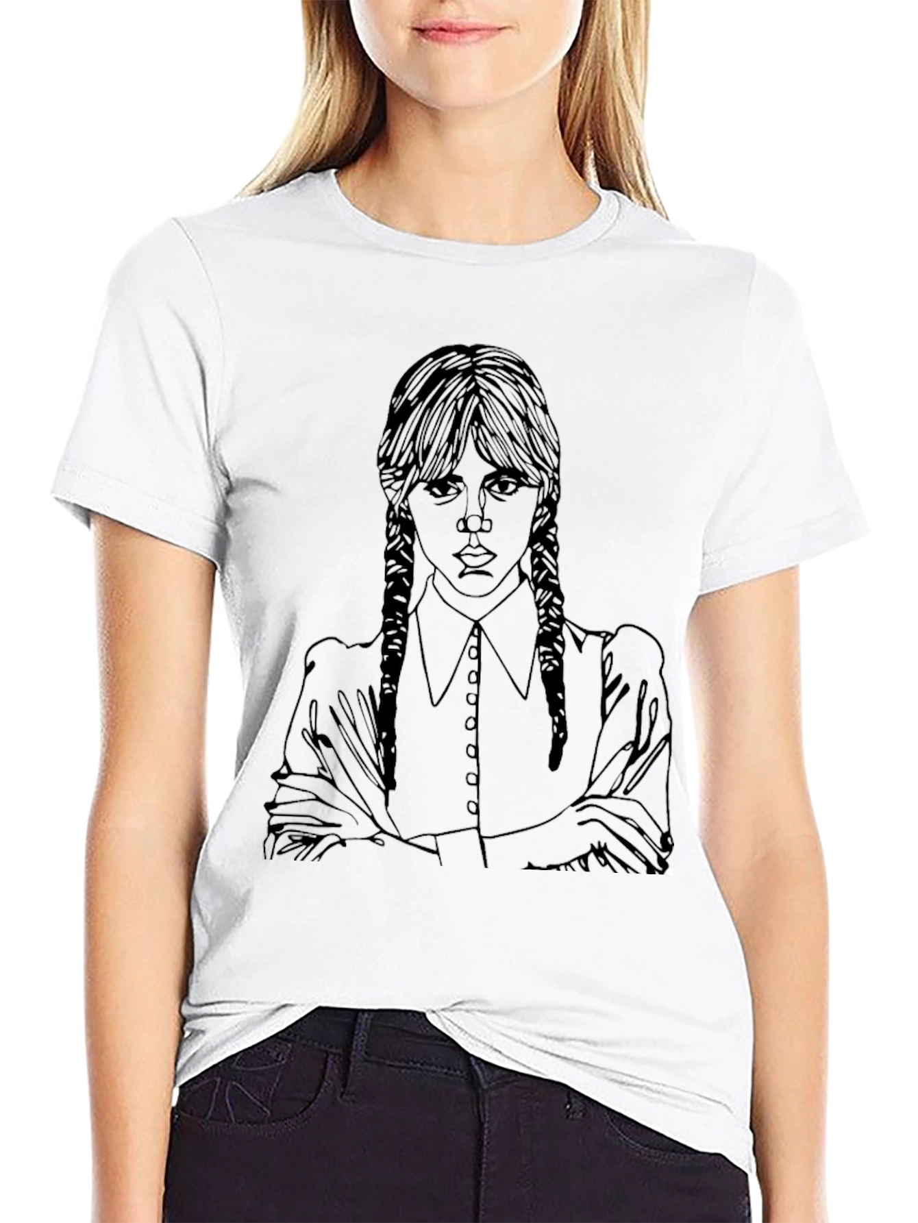 Wednesday Addams Outline T-Shirt