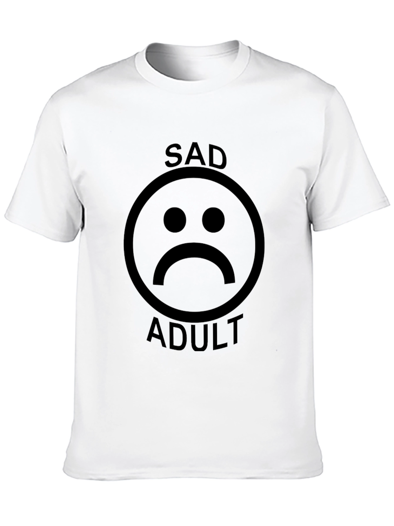 Sad Adult Graphic Tee - Unisex Black T-Shirt