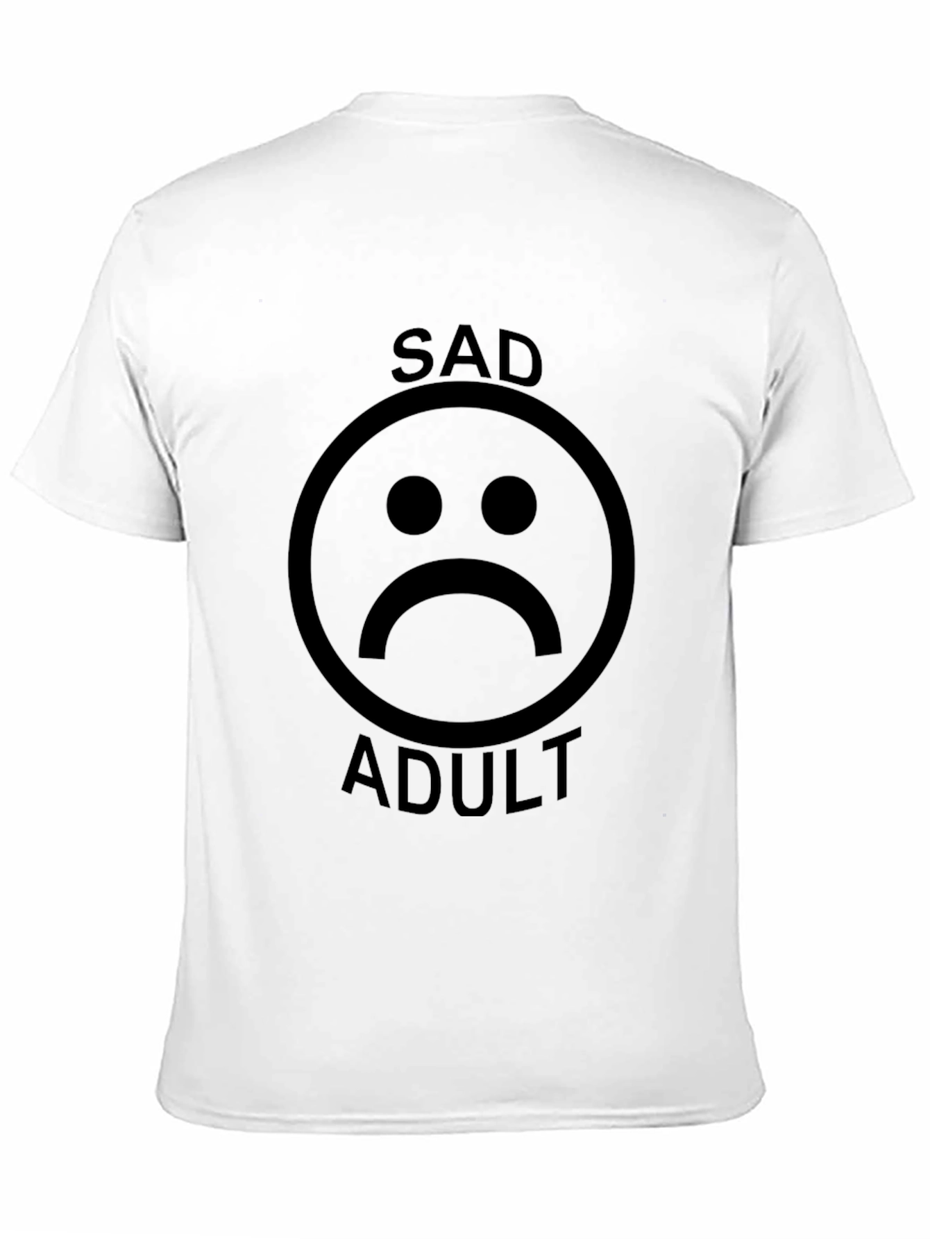 Sad Adult Graphic Tee - Unisex Black T-Shirt