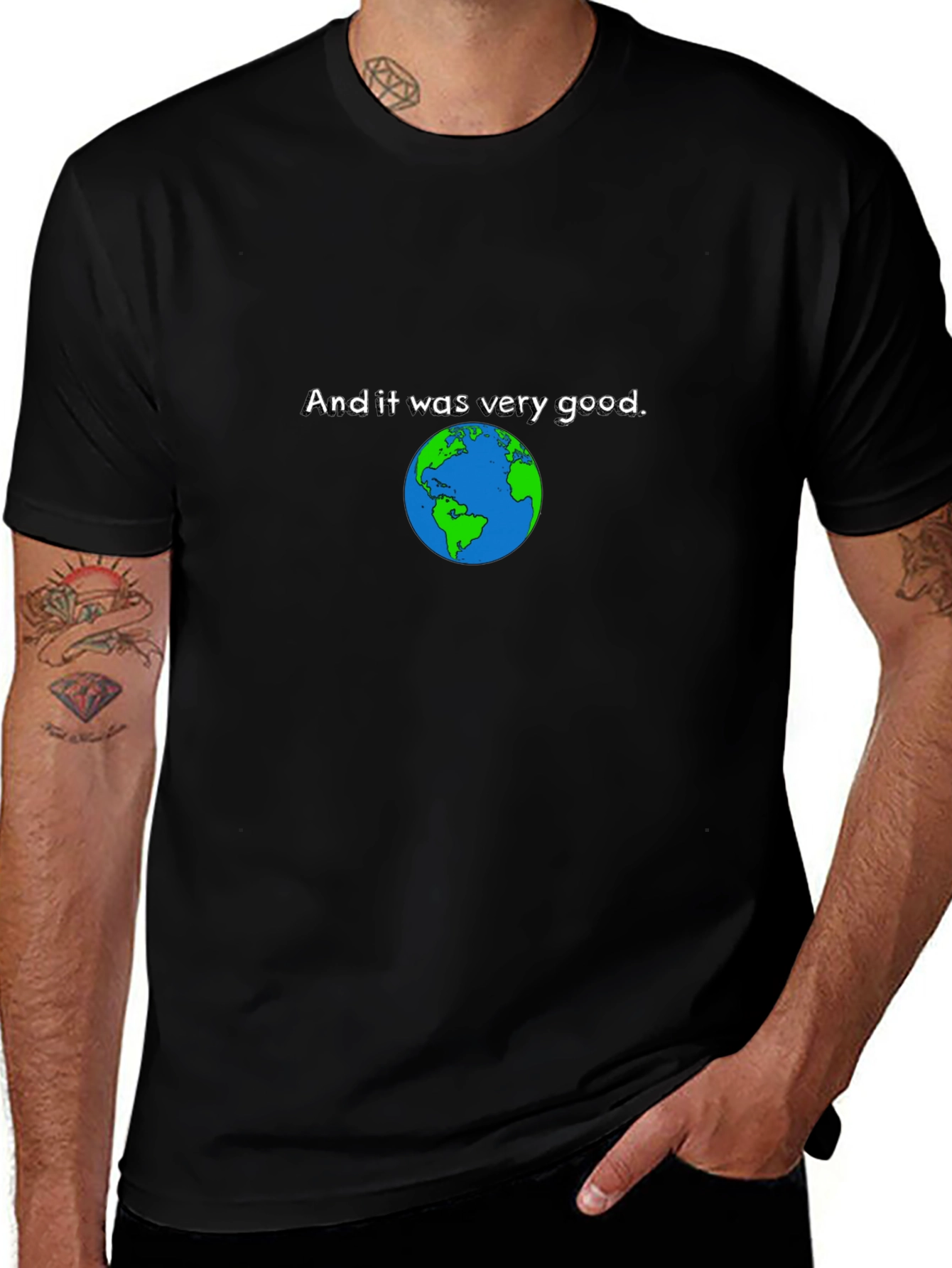 Earth Was Very Good Black T-Shirt