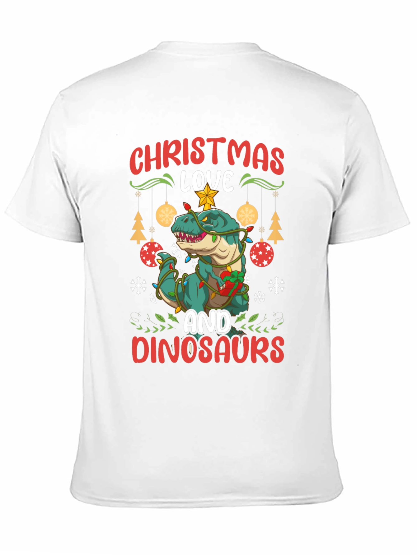 Christmas Dinosaur T-Shirt Holiday Apparel