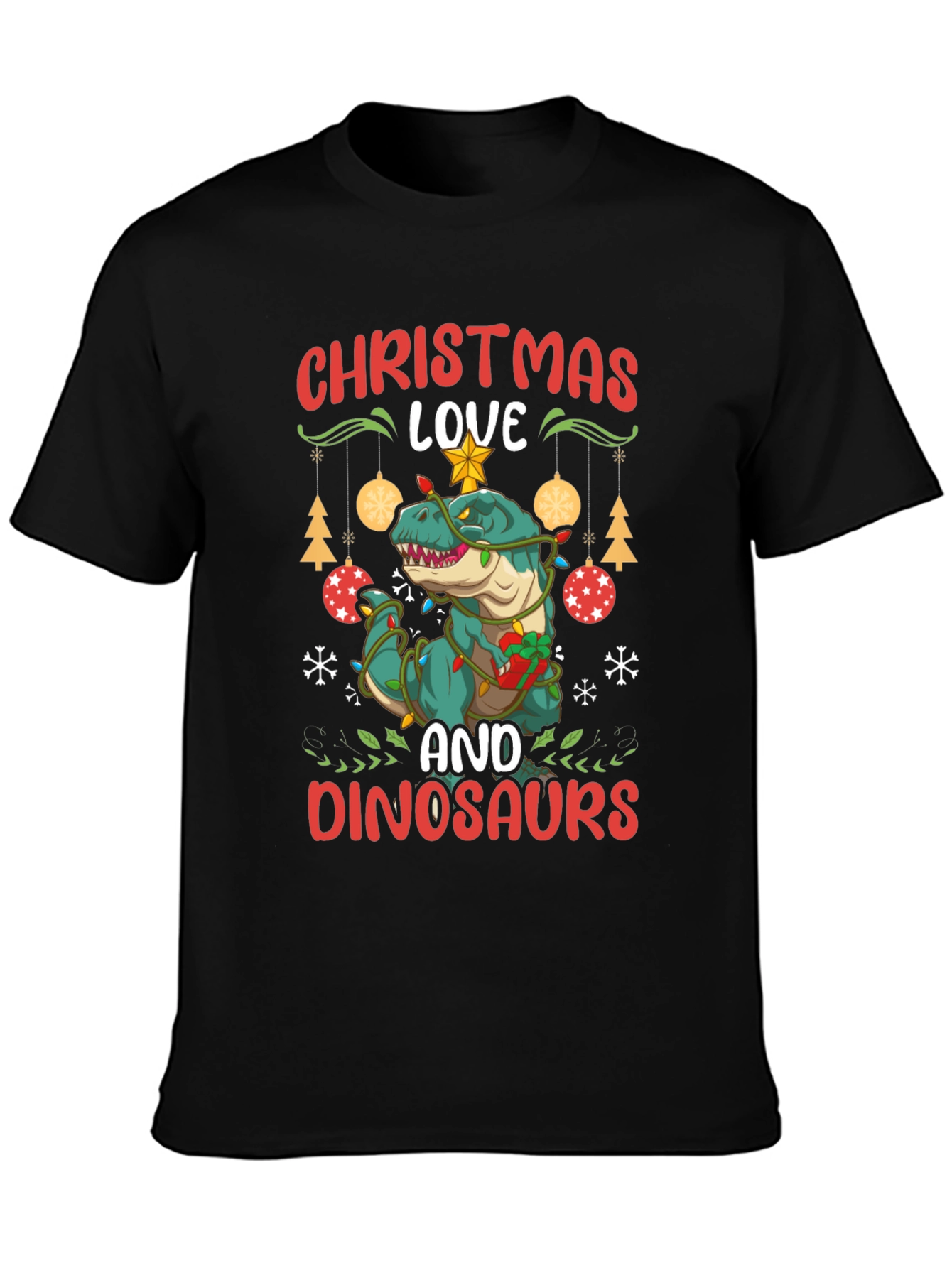 Christmas Dinosaur T-Shirt Holiday Apparel