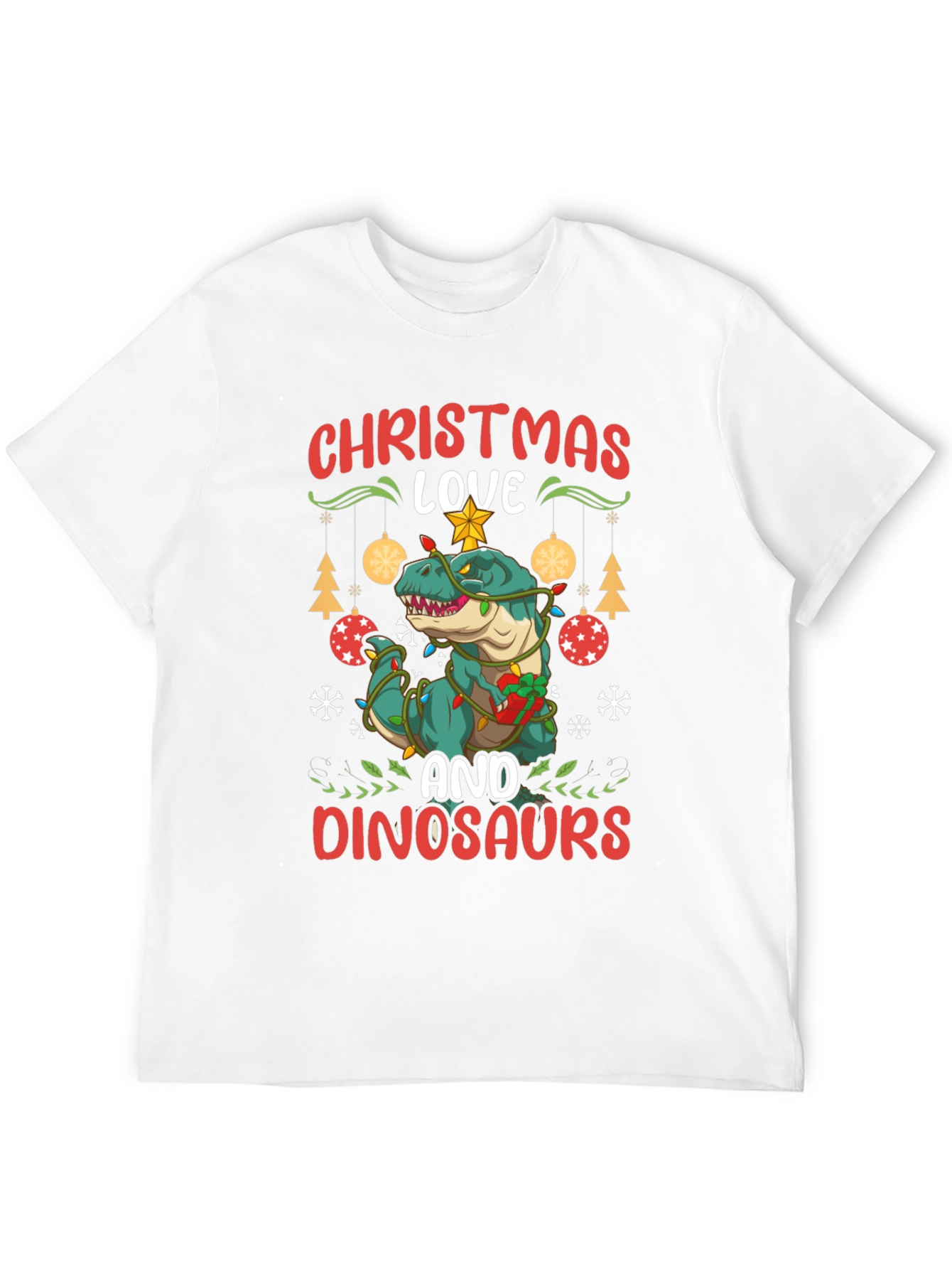 Christmas Dinosaur T-Shirt Holiday Apparel