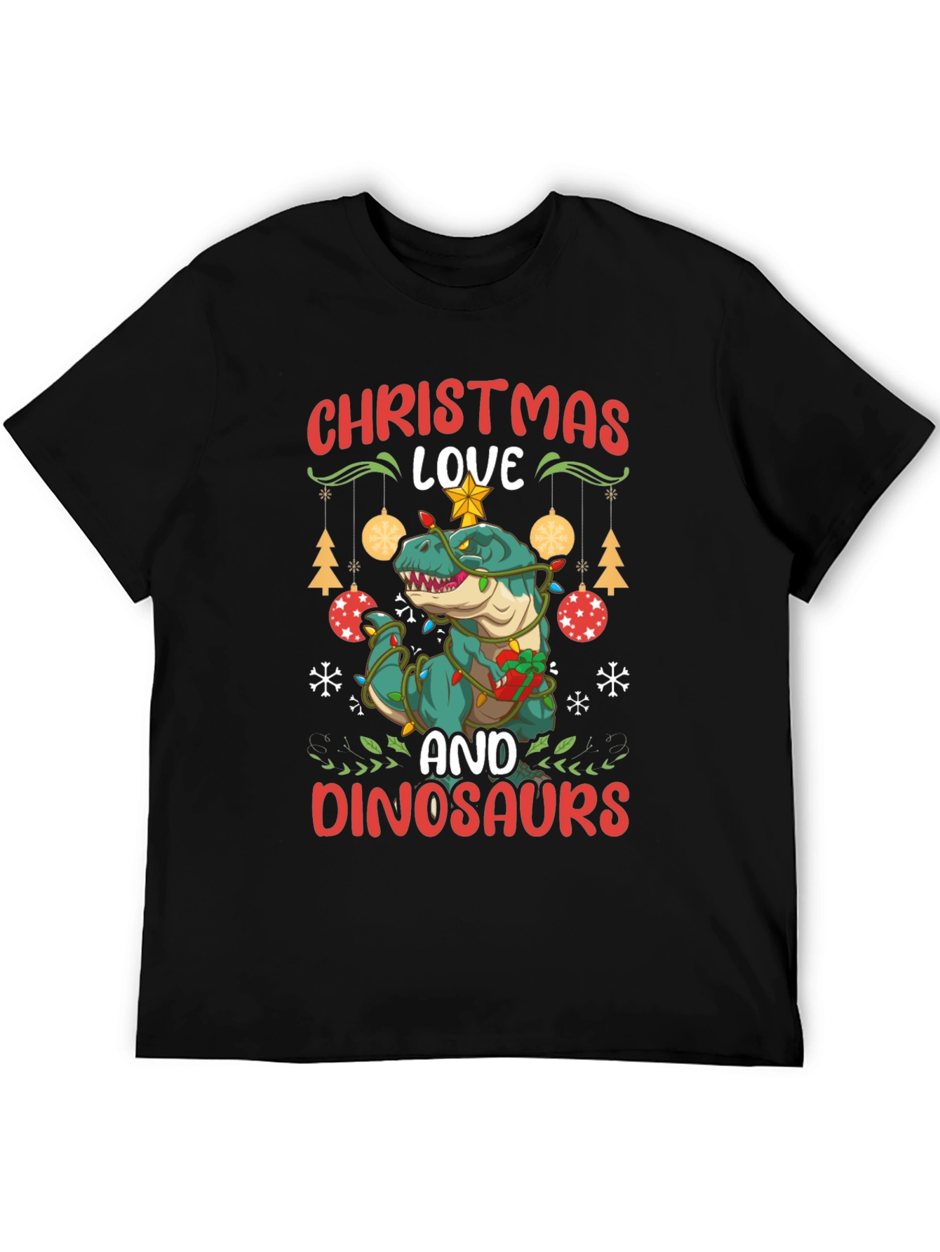 Christmas Dinosaur T-Shirt Holiday Apparel