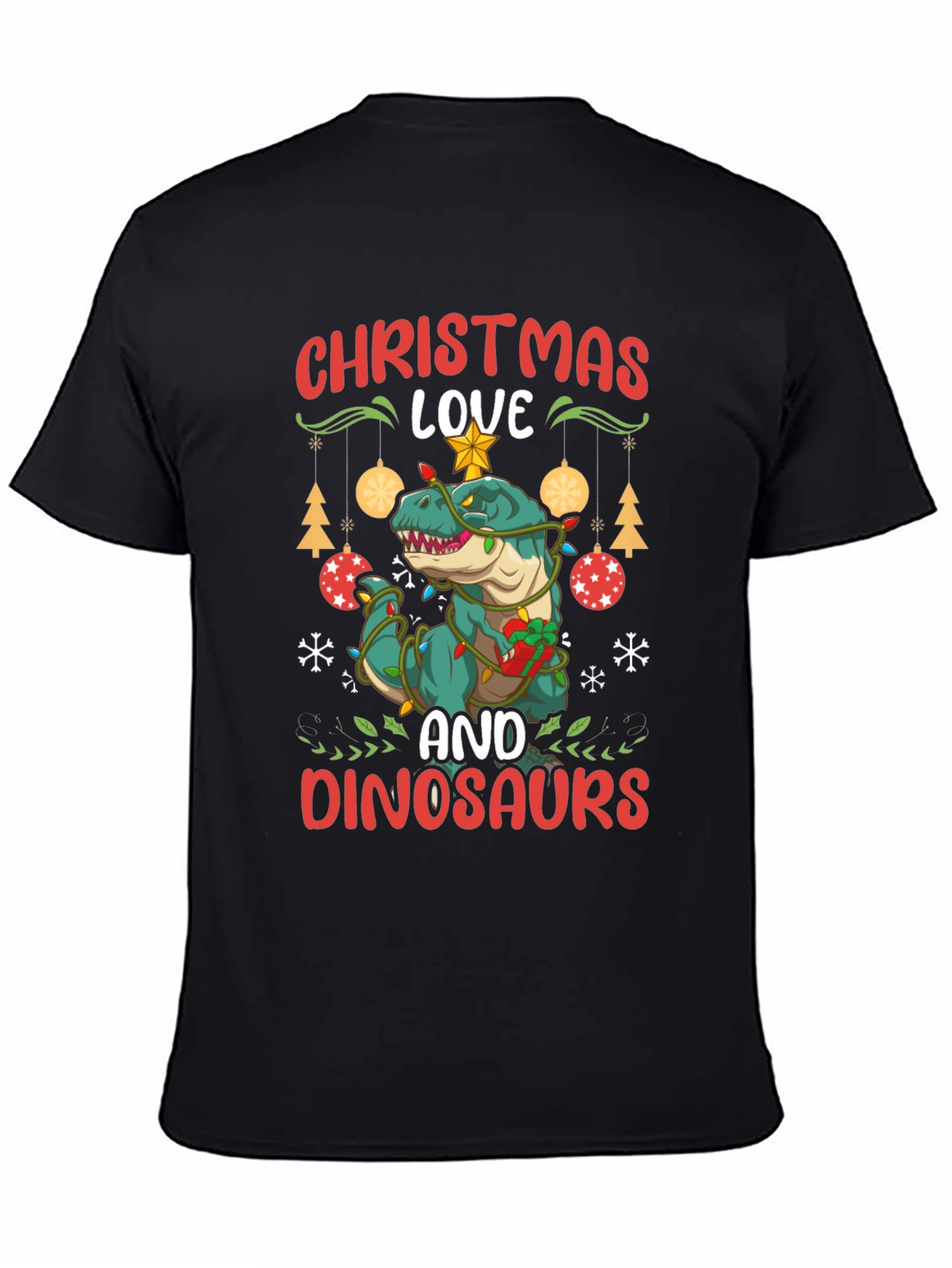 Christmas Dinosaur T-Shirt Holiday Apparel