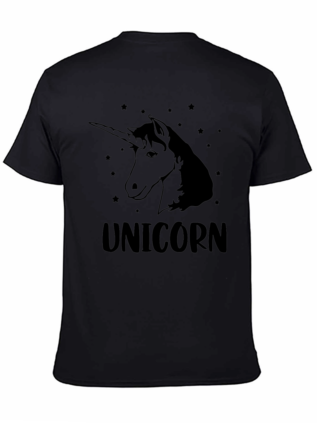 Unicorn Graphic Print Black T-Shirt